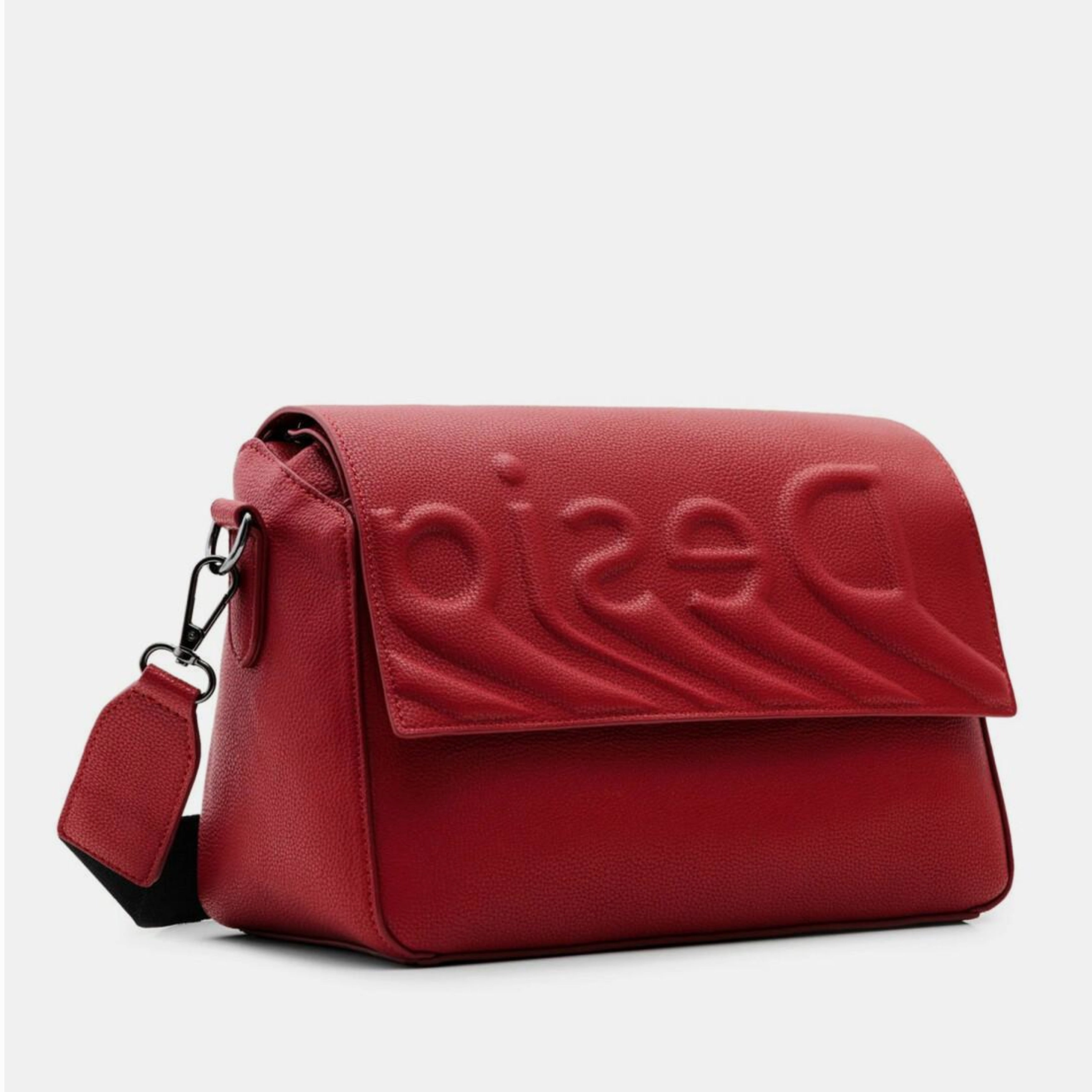 Women’s shoulder bag Desigual Psico Logo Phuket Straight 22WAXPA8 3000 Red