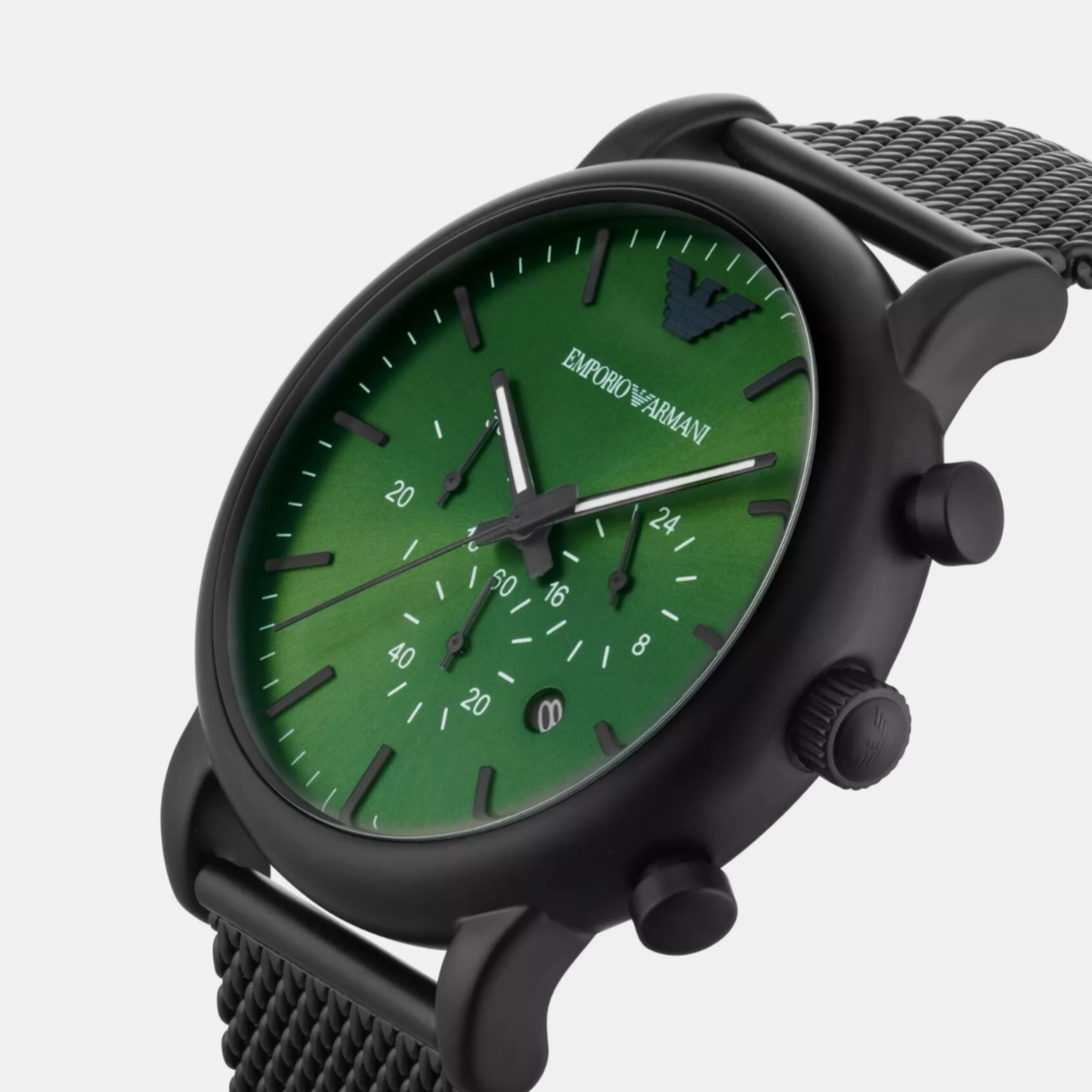 Мъжки метален часовник с черна каишка Men’s watch Emporio Armani ARAR11470 Angled view