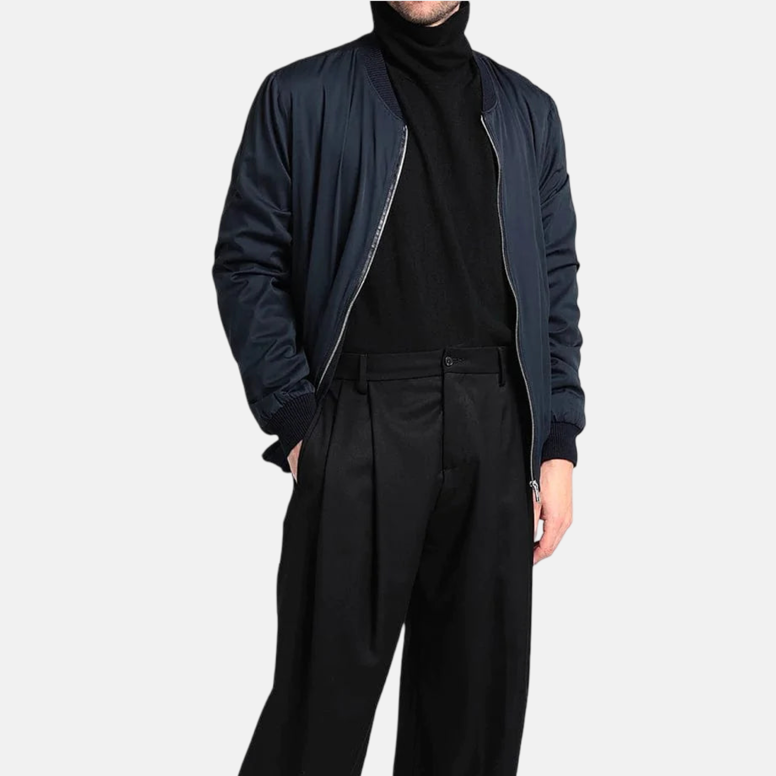 Dolce & Gabbana Silk Blend Men Bomber Jacket Front View