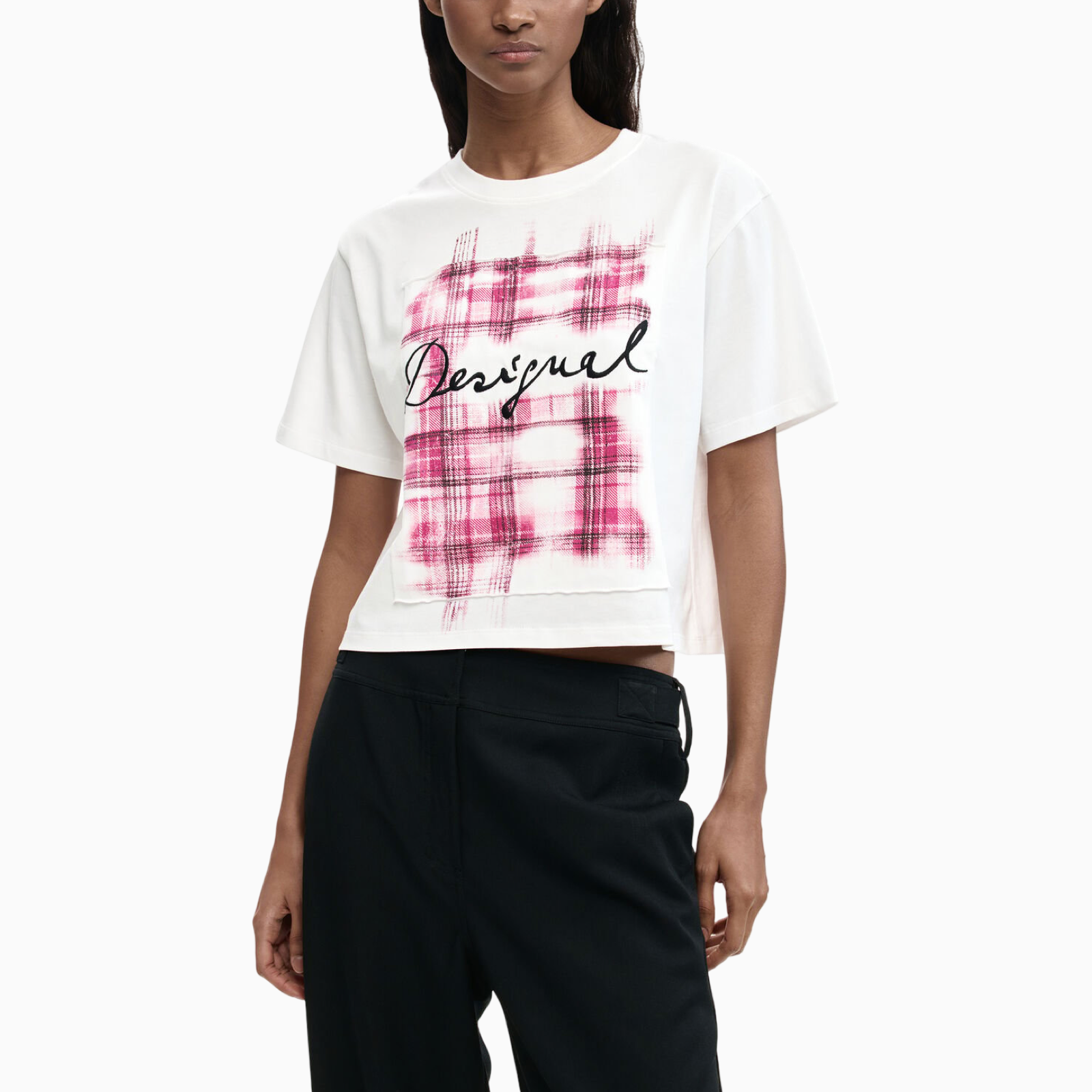 Дамска бяла тениска Desigual Women T-shirt 26SWTK16 1000 Front View