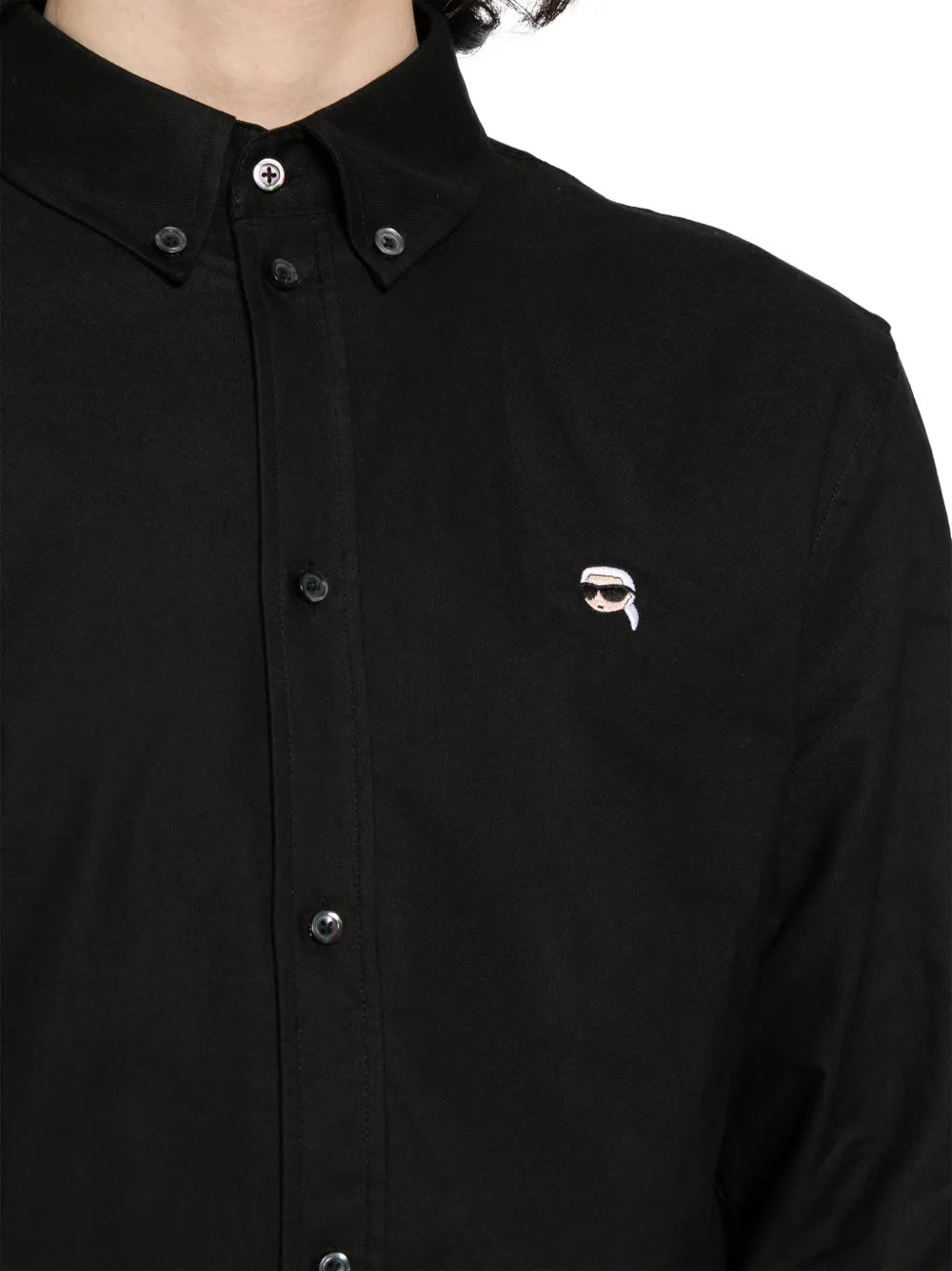 Мъжка риза в черно Men’s shirt Karl Lagerfeld Ikonik 2.0 230M1600 999 Black