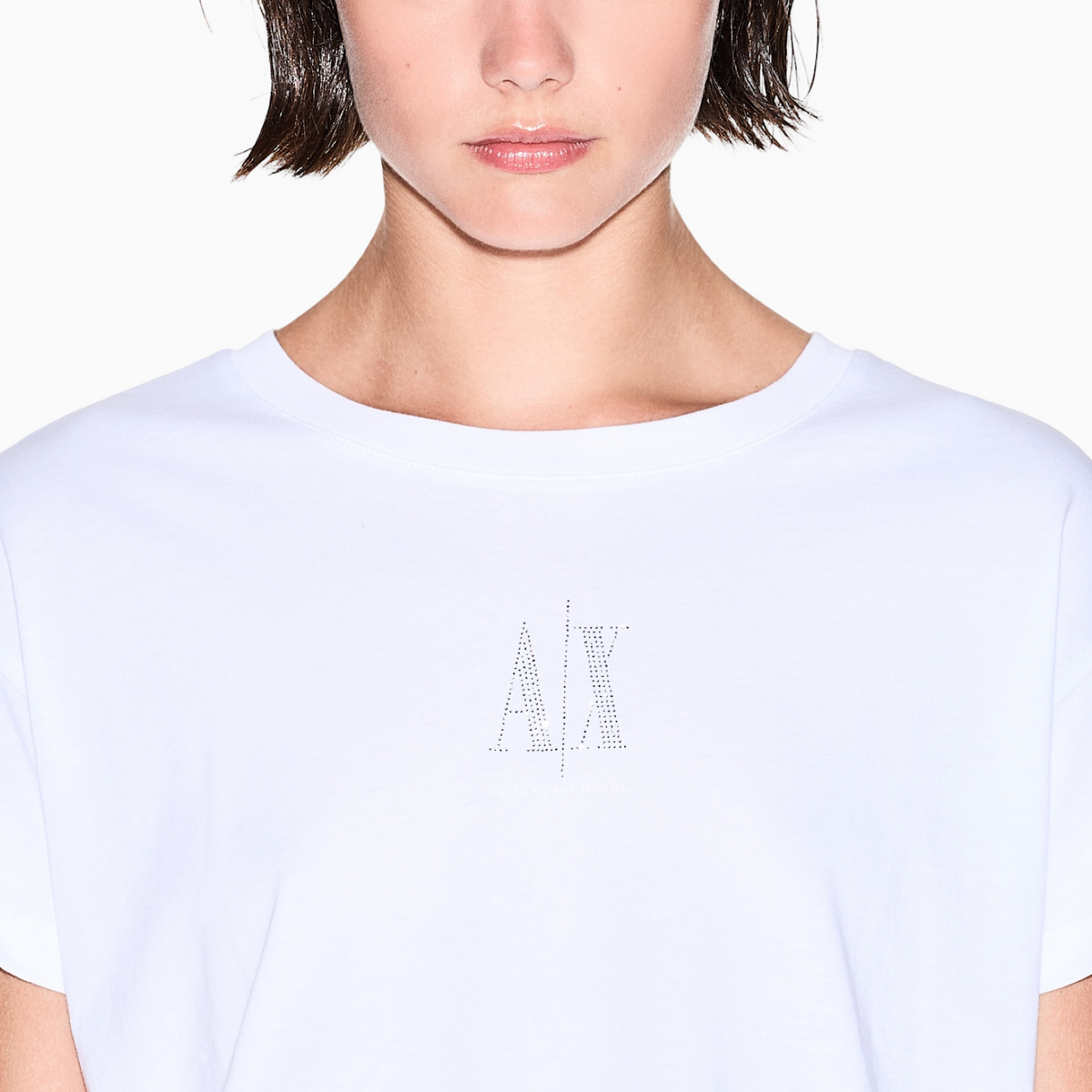Дамска бяла тениска Armani Exchange Women T-shirt XW000830 AF10356 U0002 Close-Up
