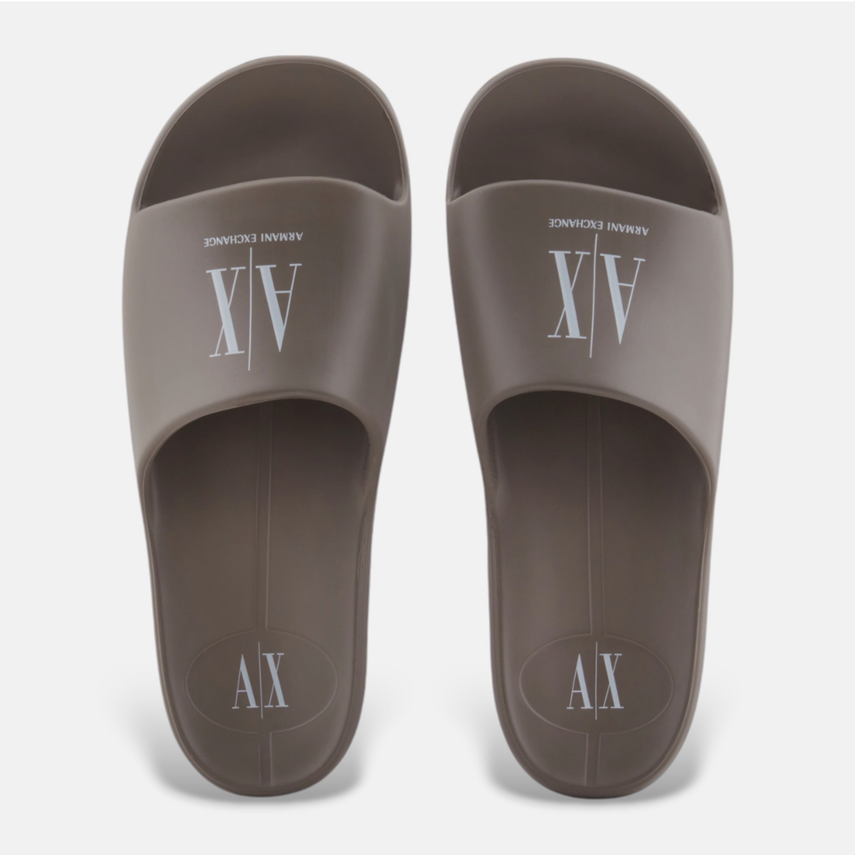 Мъжки чехли джапанки Armani Exchange Men’s slippers Armani Exchange XUP012 XV675 U670 Taupe + Off white Top view