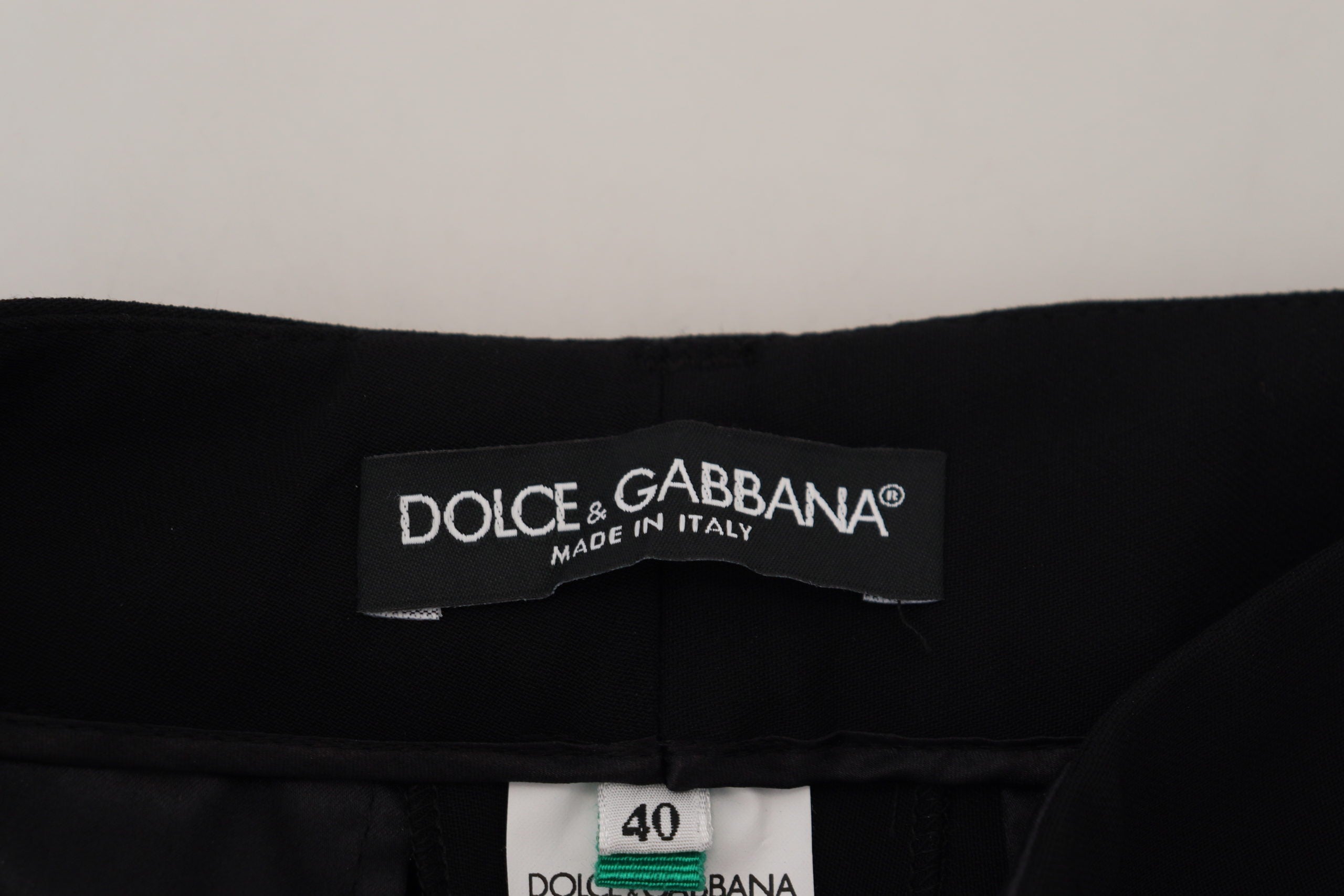 Dolce & Gabbana Елегантен черен панталон от смес от вълна и коприна