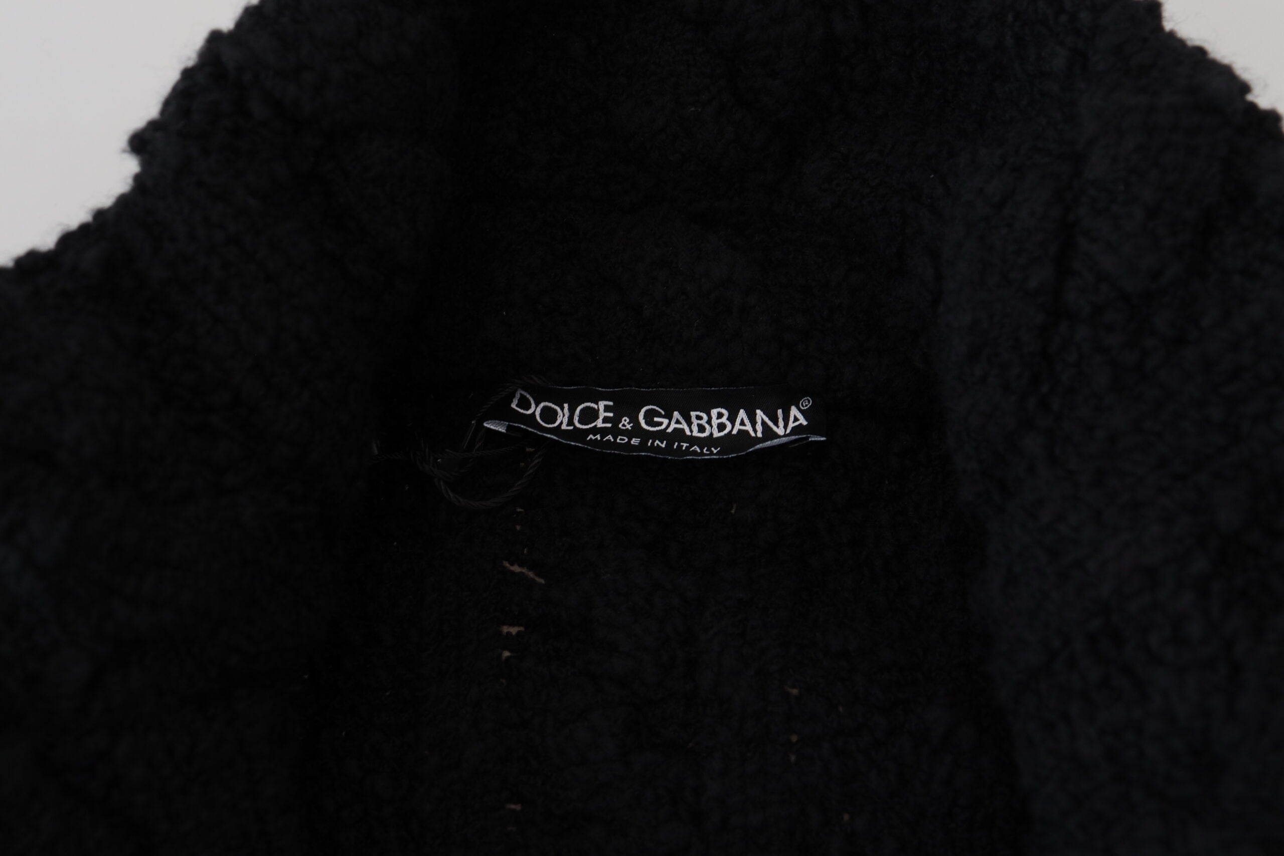 Елегантна черна жилетка от смес от вълна и кашмир Dolce & Gabbana