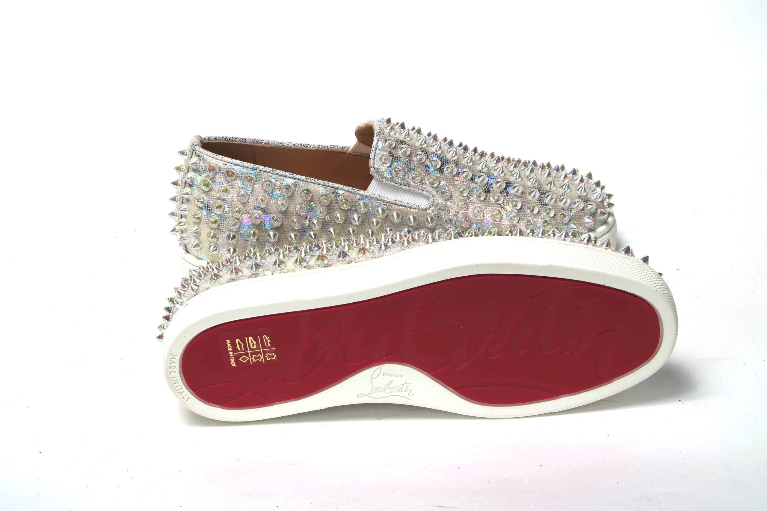 Дамски маратонки Christian Louboutin с бял корем/прозрачен корем