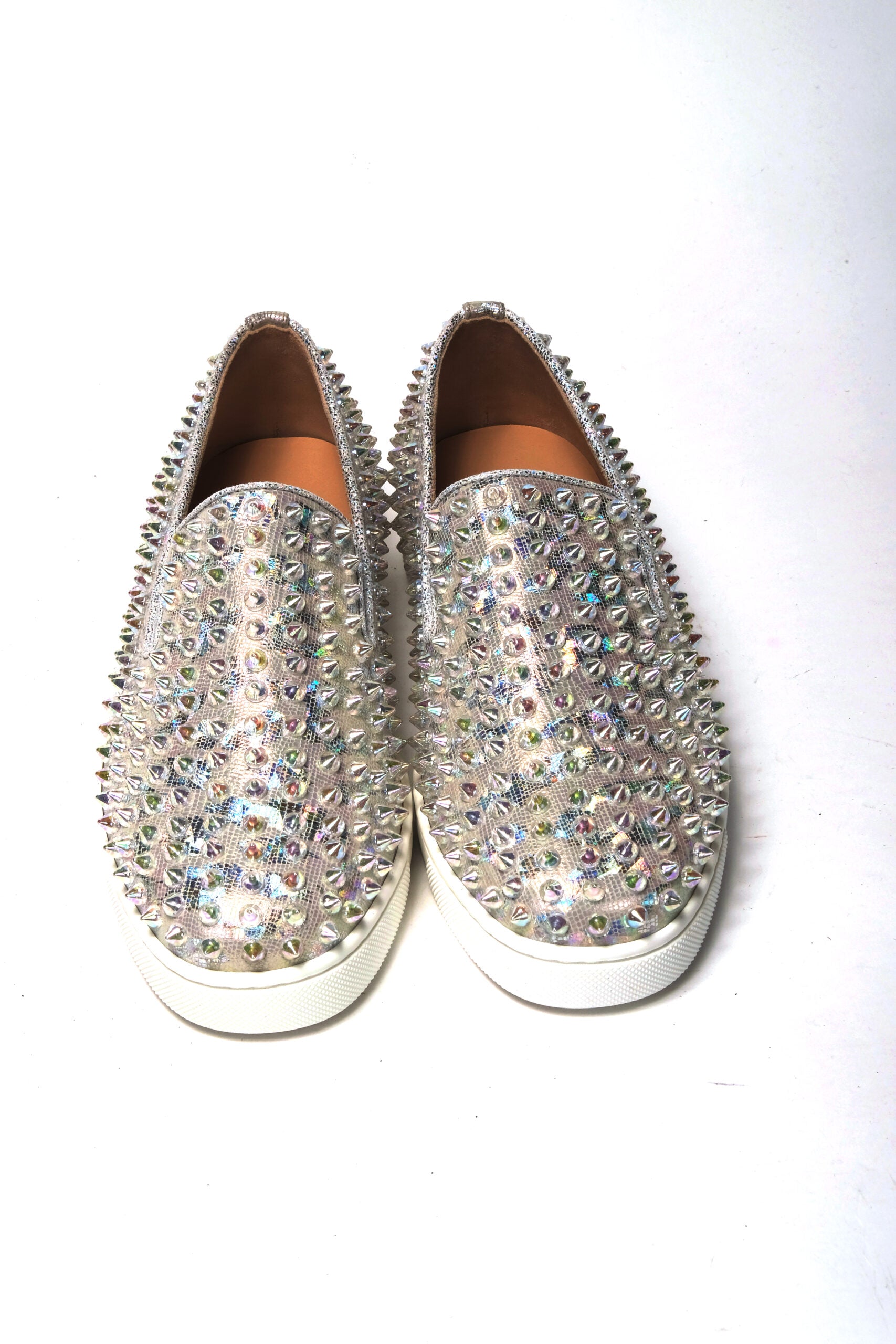 Дамски маратонки Christian Louboutin с бял корем/прозрачен корем