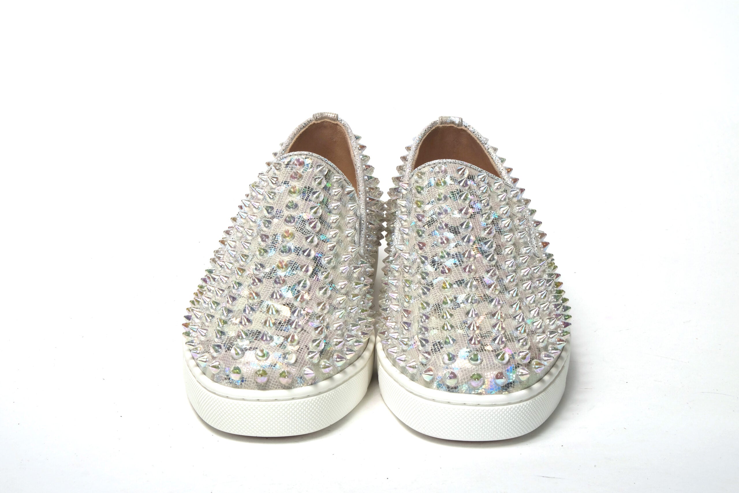 Дамски маратонки Christian Louboutin с бял корем/прозрачен корем