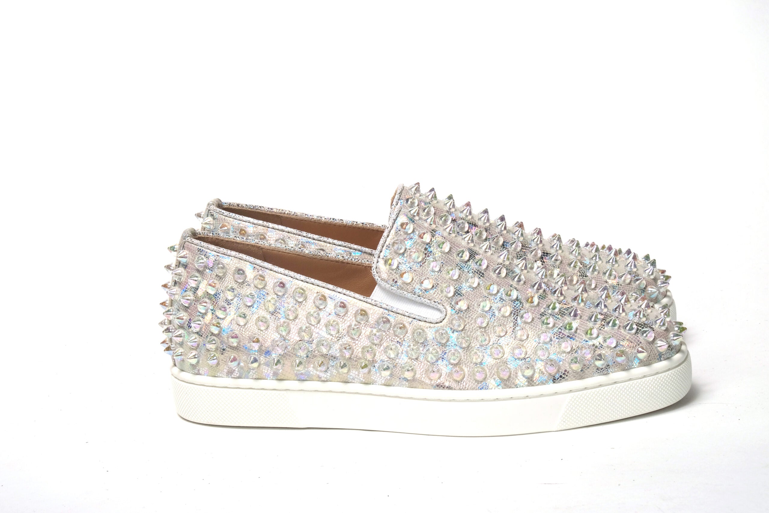 Дамски маратонки Christian Louboutin с бял корем/прозрачен корем