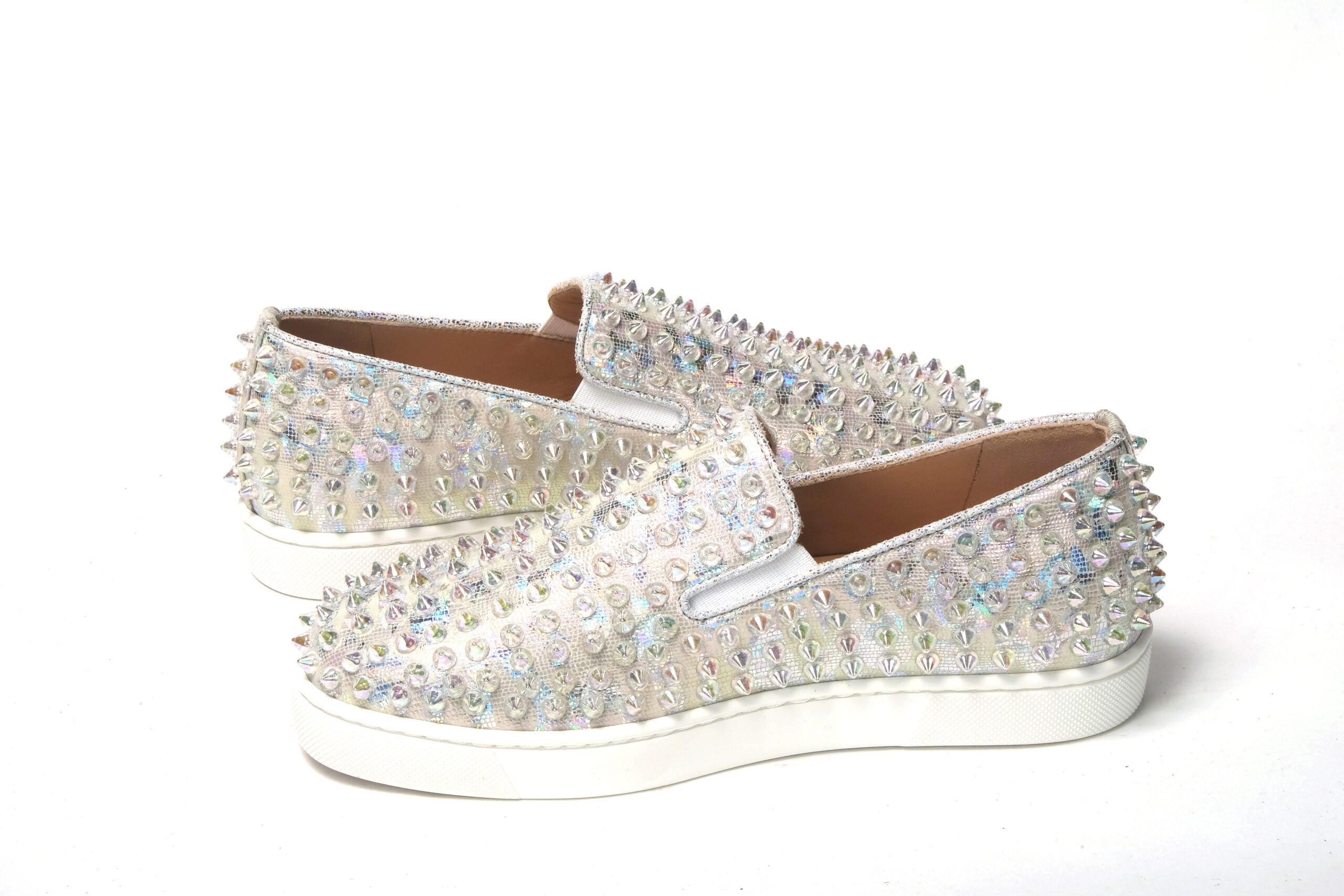 Дамски маратонки Christian Louboutin с бял корем/прозрачен корем