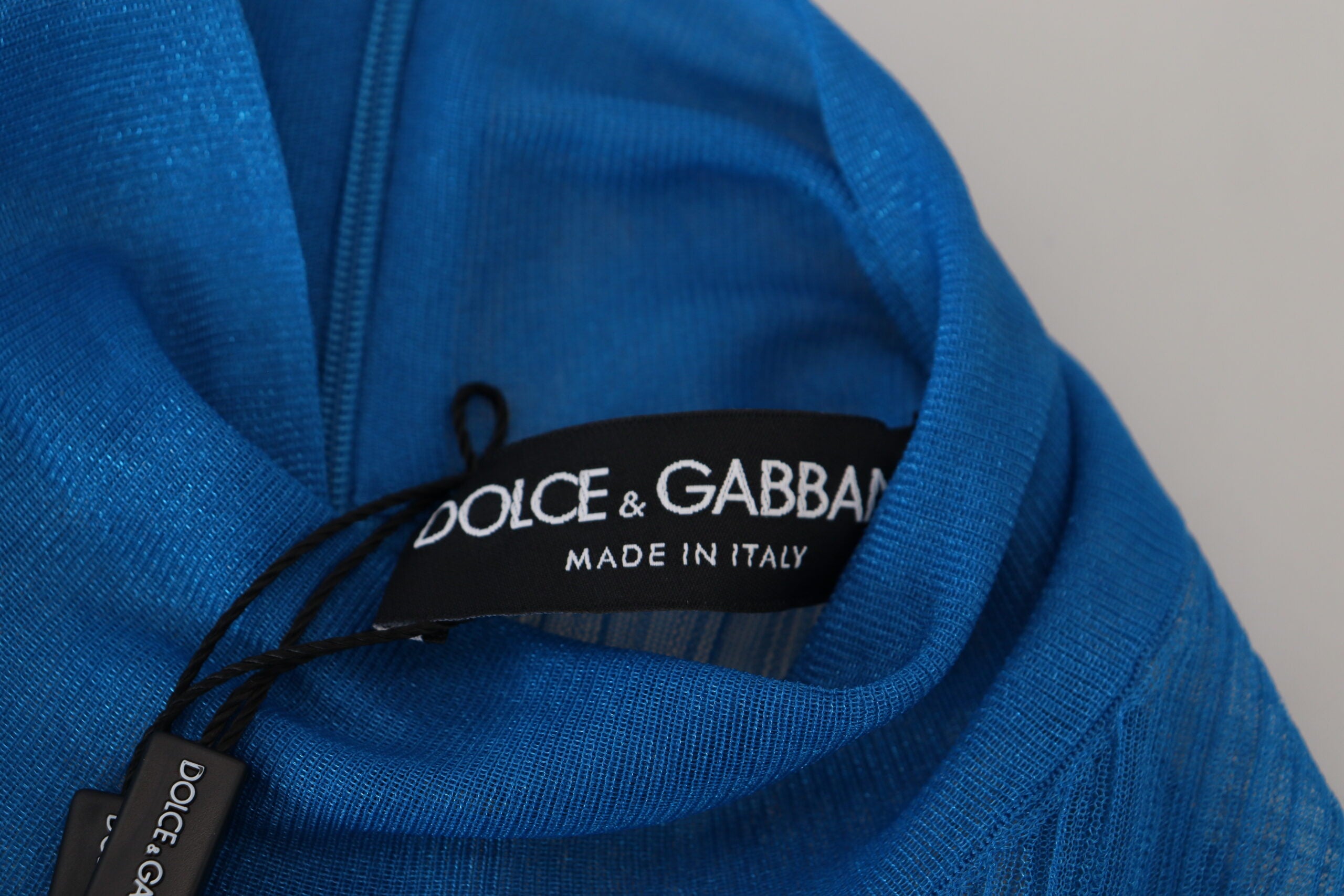 Елегантна синя мрежеста блуза Dolce & Gabbana