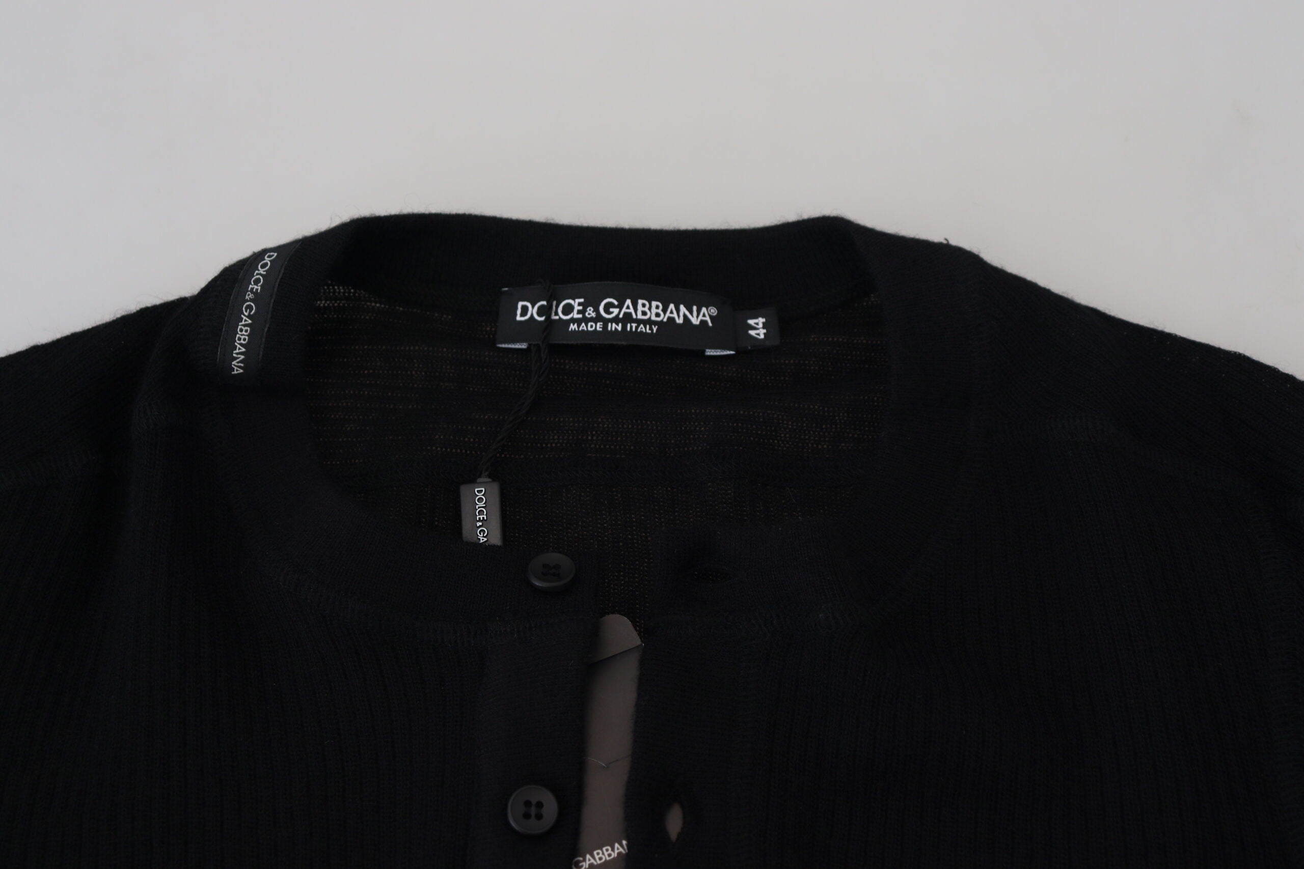 Елегантен черен кашмирен пуловер Dolce & Gabbana