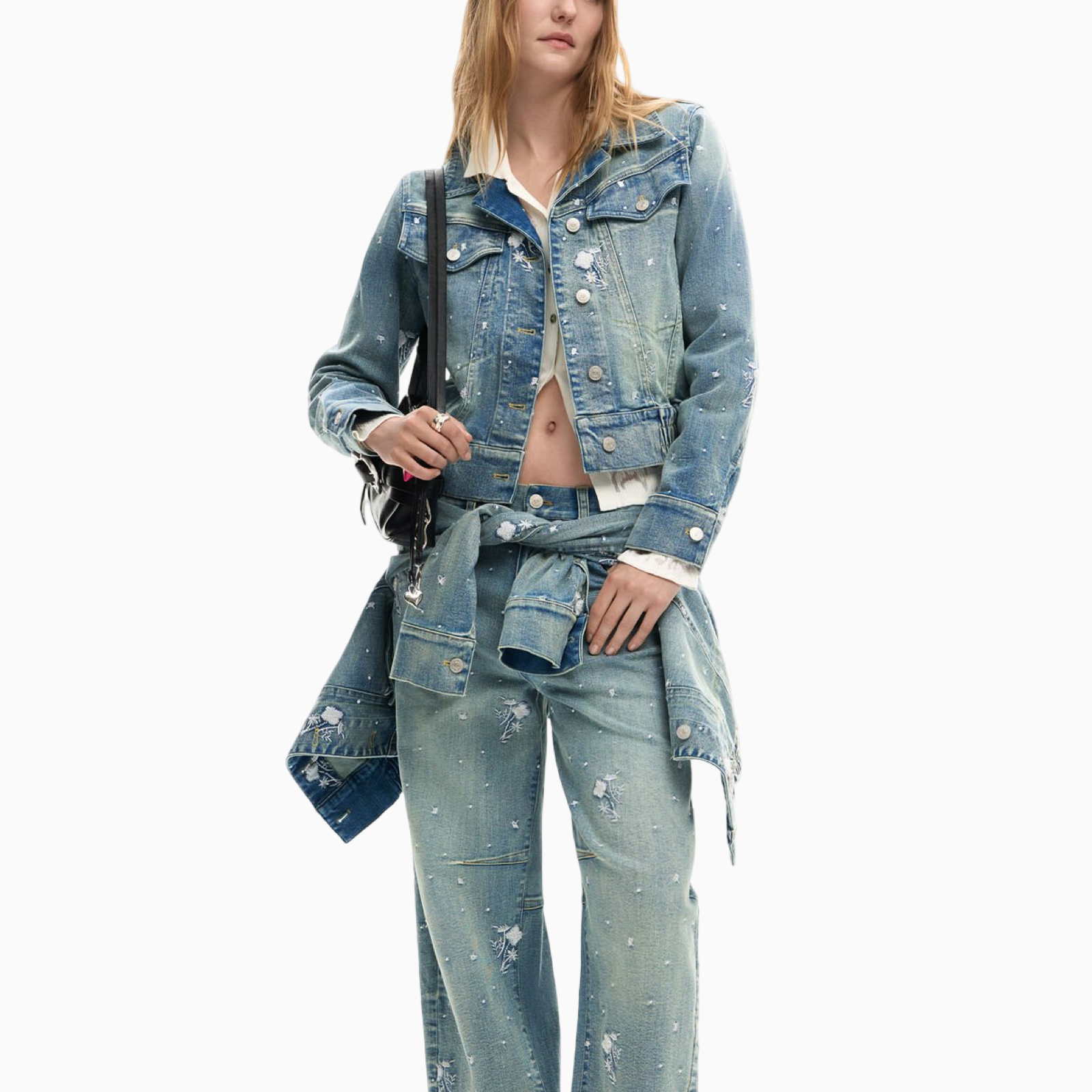 Дамско дънково яке Desigual Women Denim Jacket 26SWED11 5053 Front View