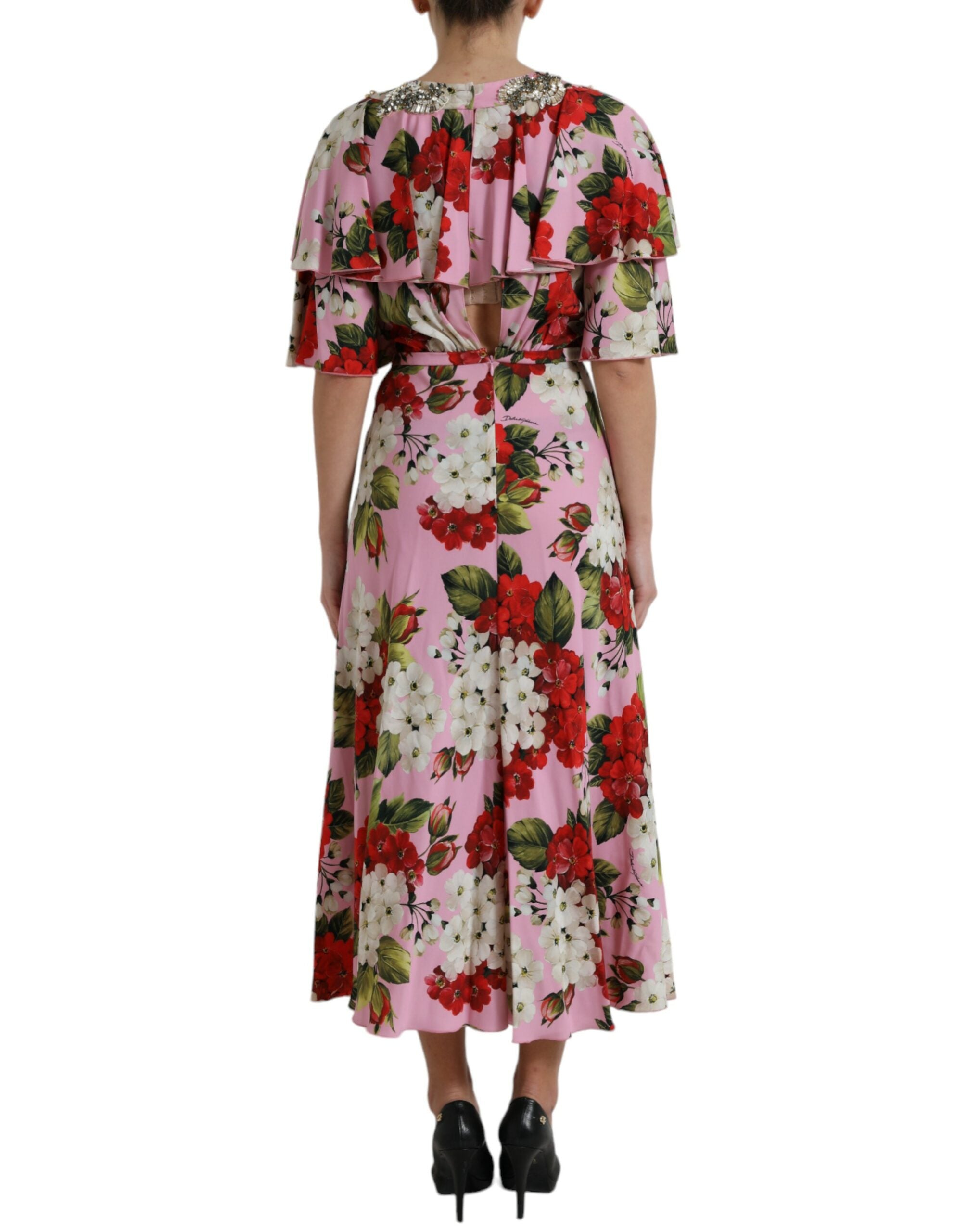 Елегантна копринена рокля, украсена с кристали Dolce & Gabbana