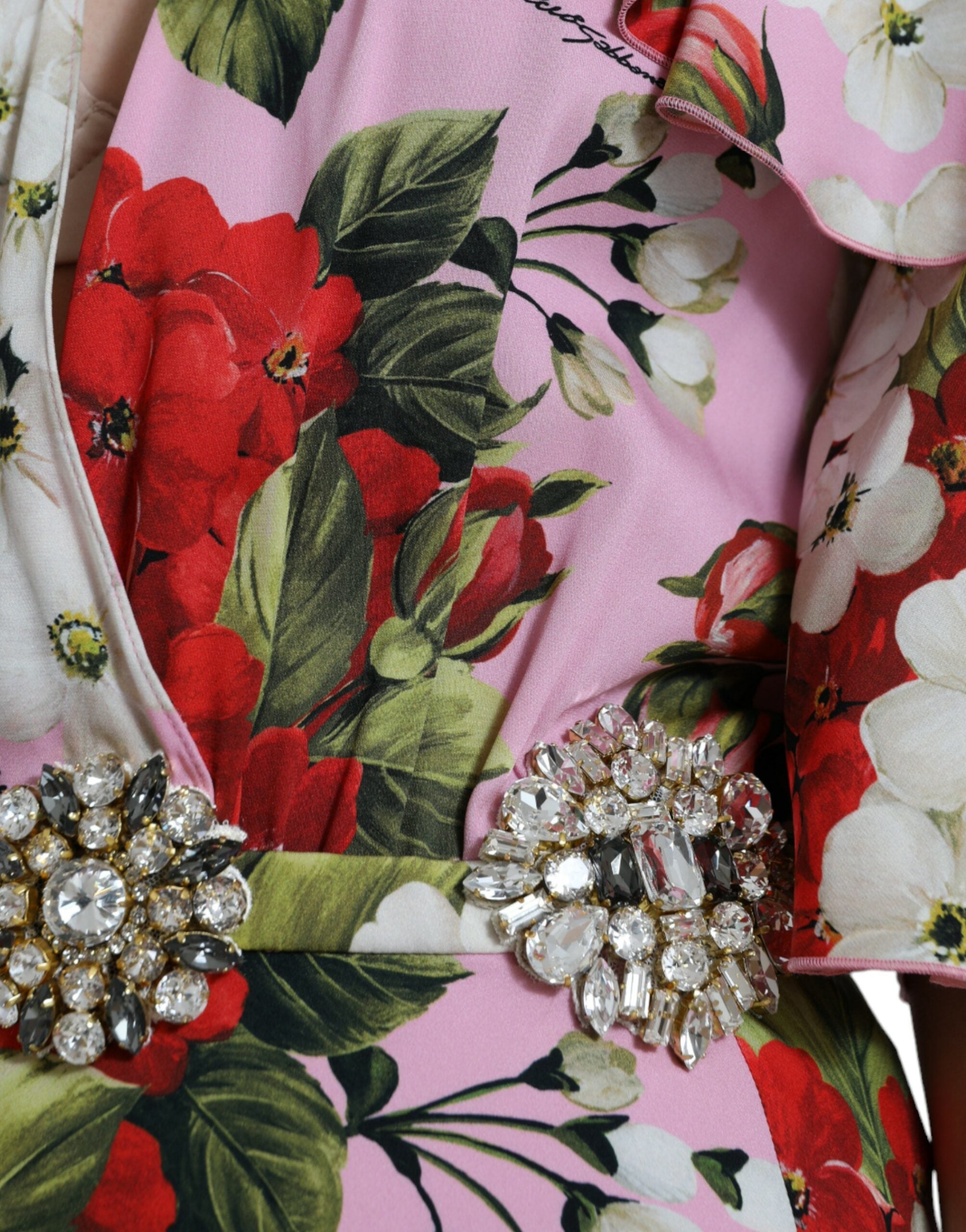 Елегантна копринена рокля, украсена с кристали Dolce & Gabbana