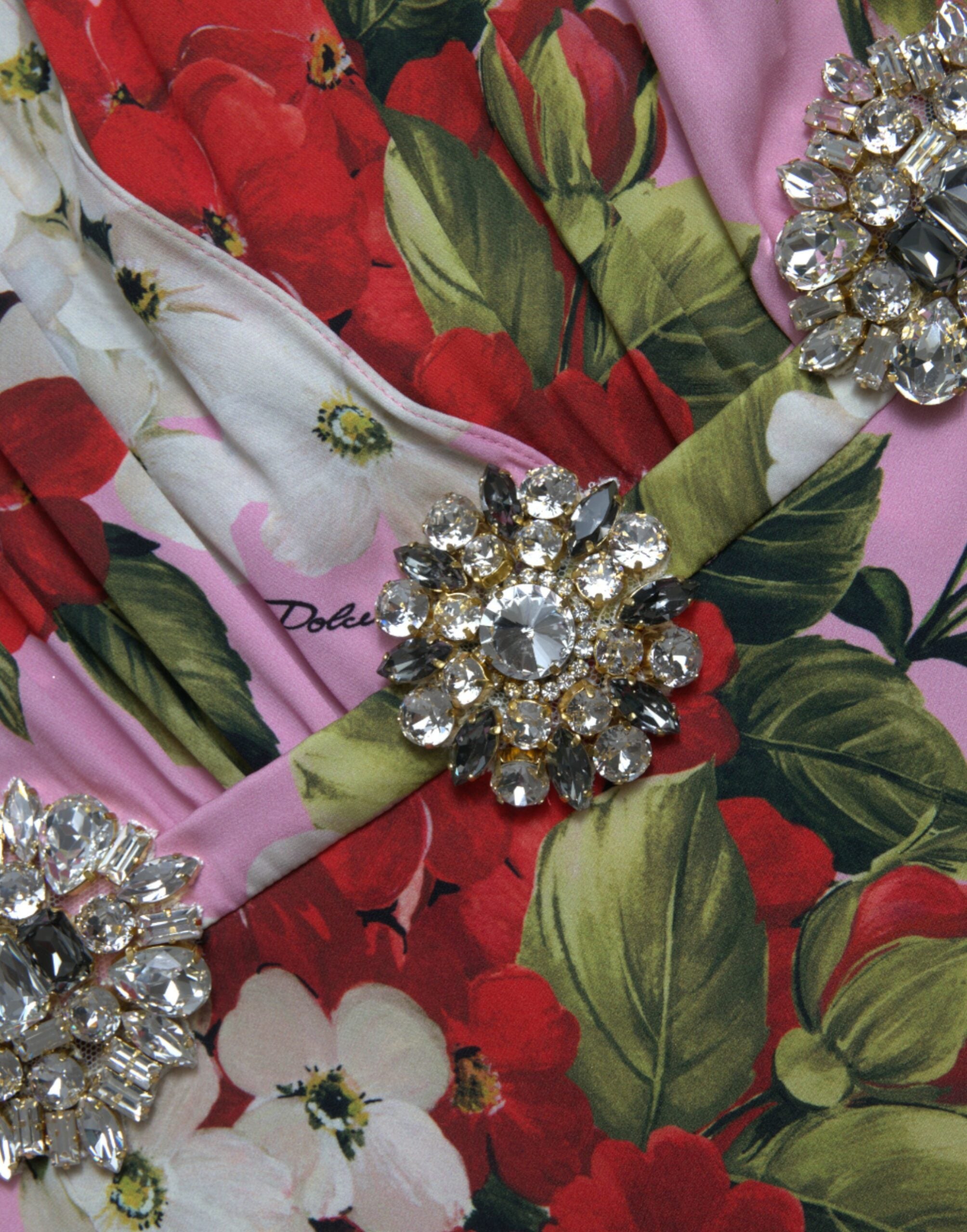 Елегантна копринена рокля, украсена с кристали Dolce & Gabbana