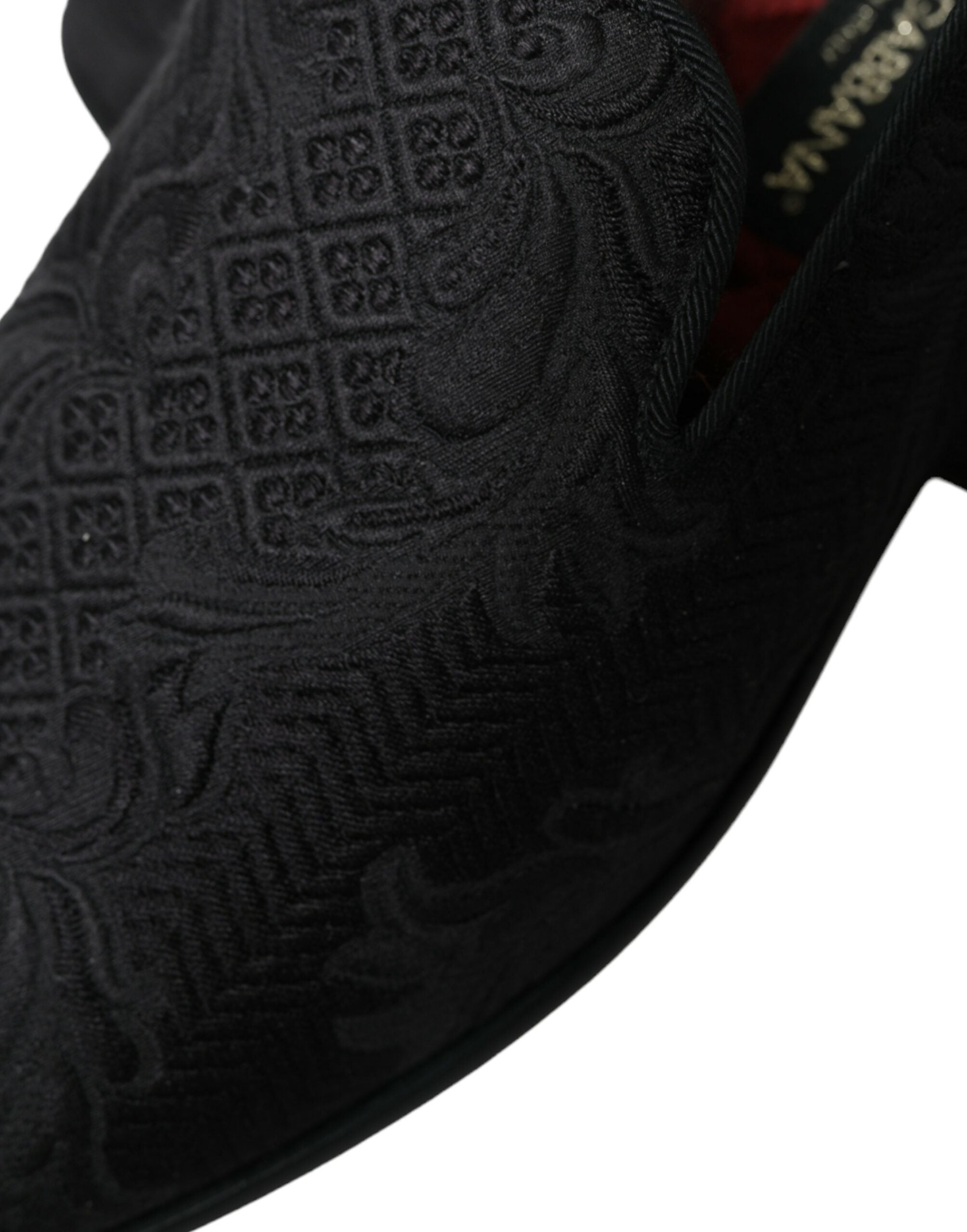 Dolce & Gabbana Elegant Black Brocade Men Loafers