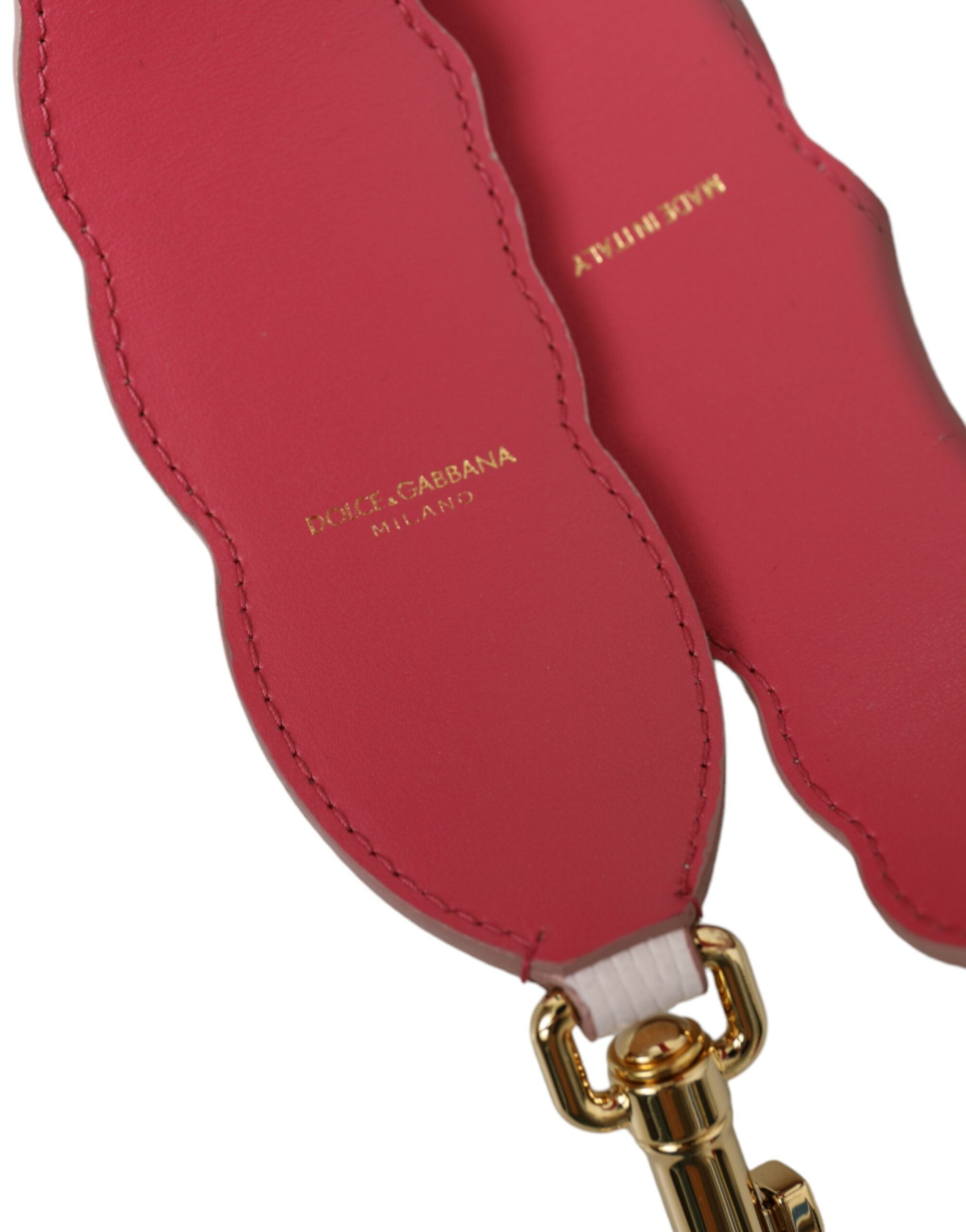 Dolce & Gabbana Бял кожен аксесоар с цветя презрамка за рамо