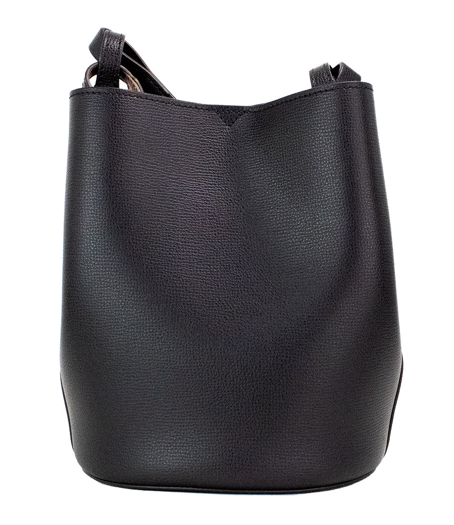 Burberry Lorne Small Black Haymarket Check Pebble Leather Bucket Портмоне