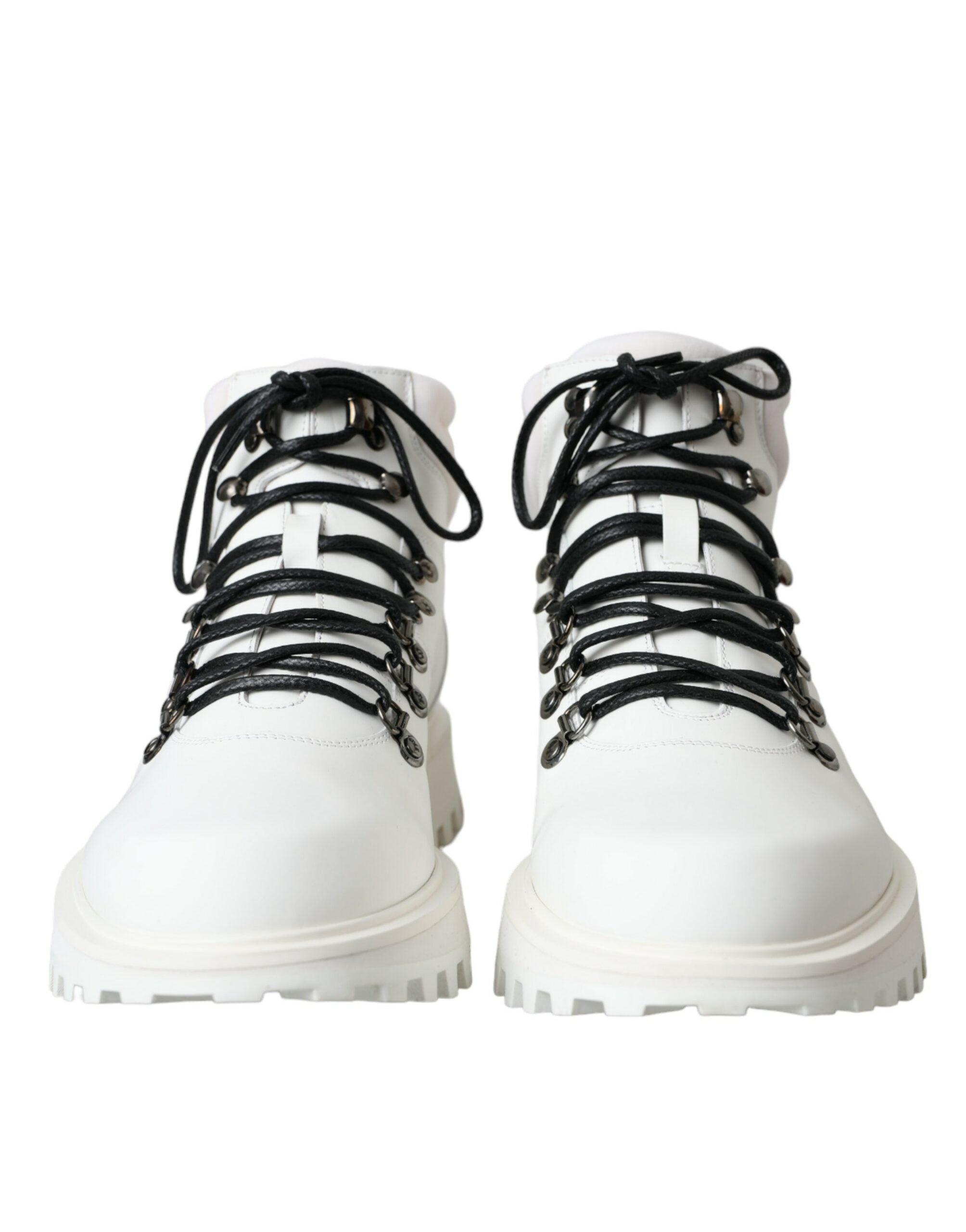 Dolce & Gabbana White Vulcano Trekking Мъжки боти до глезена Обувки