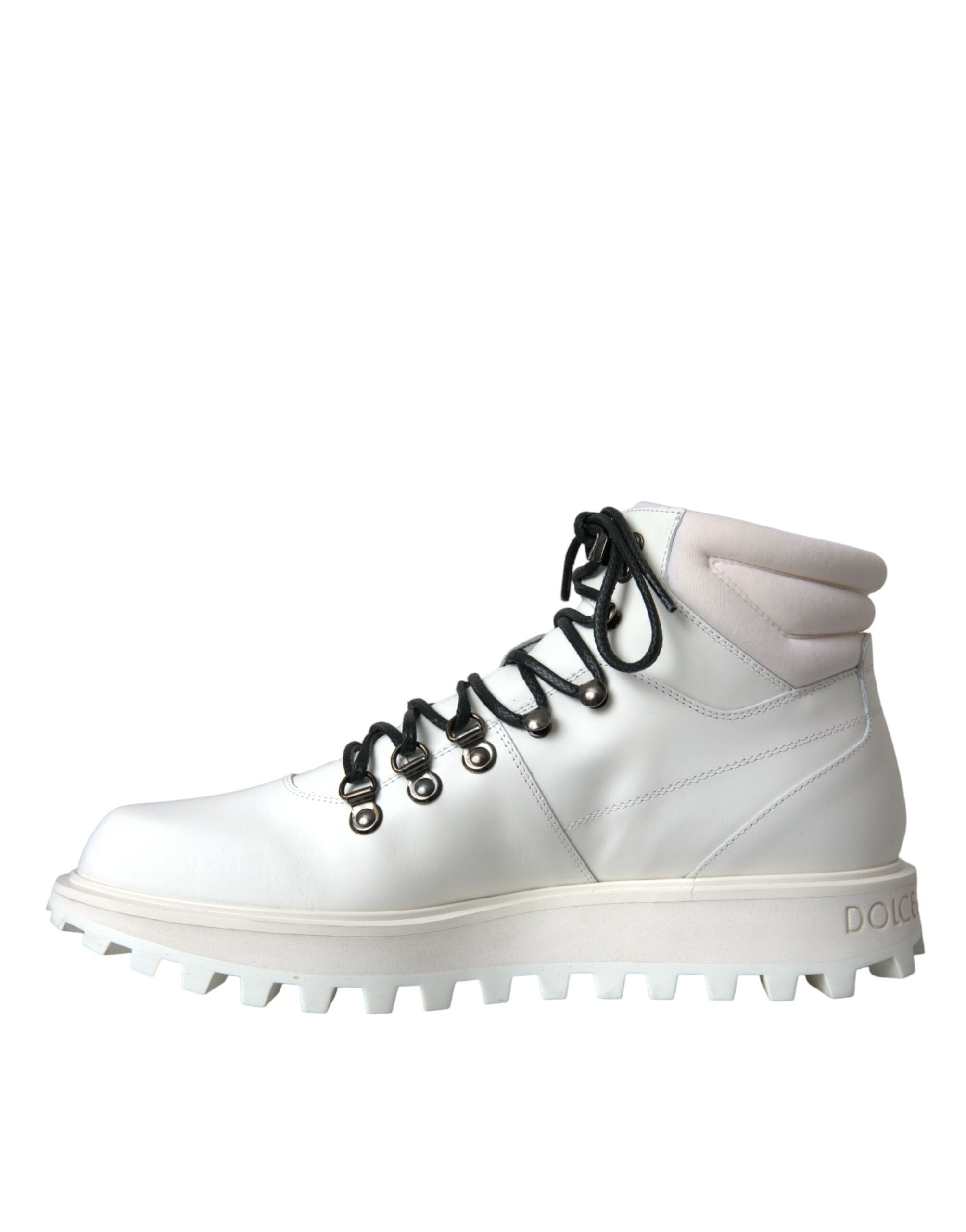 Dolce & Gabbana White Vulcano Trekking Мъжки боти до глезена Обувки