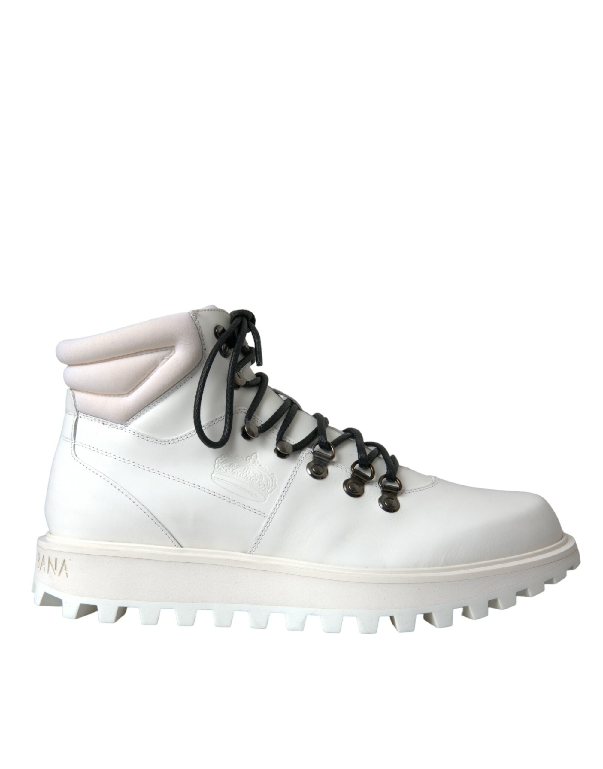 Dolce & Gabbana White Vulcano Trekking Мъжки боти до глезена Обувки