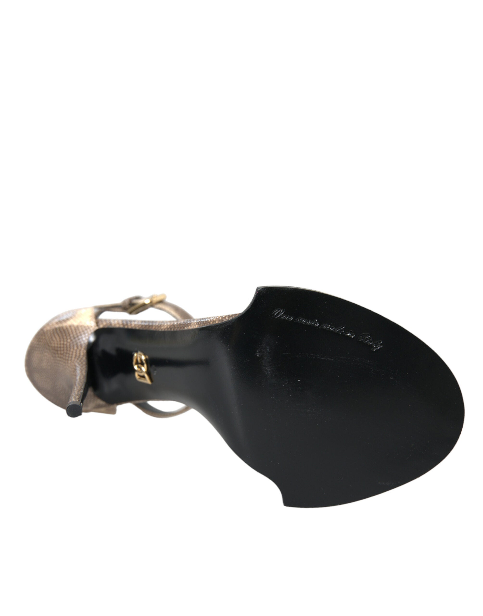 Dolce & Gabbana Кафяви екзотични кожени сандали с кристали