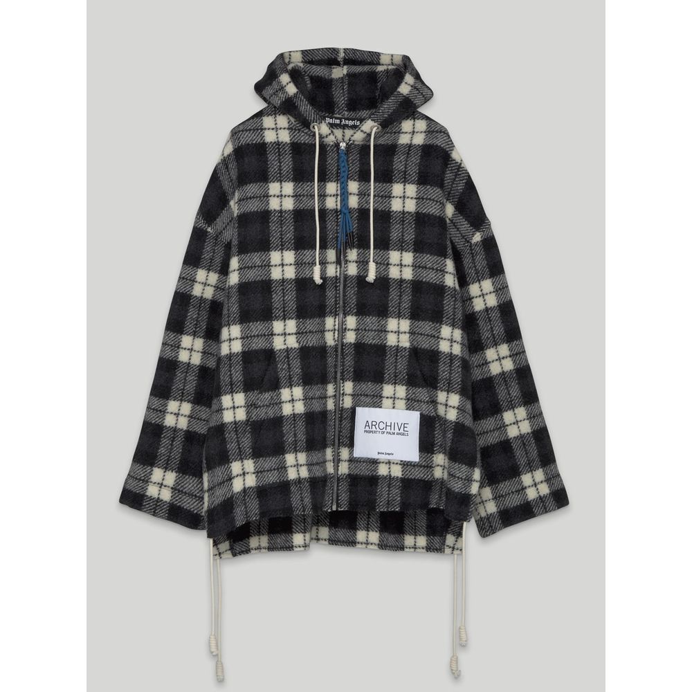 Palm Angels Archival Check Cashmere Hooded Men Jacket