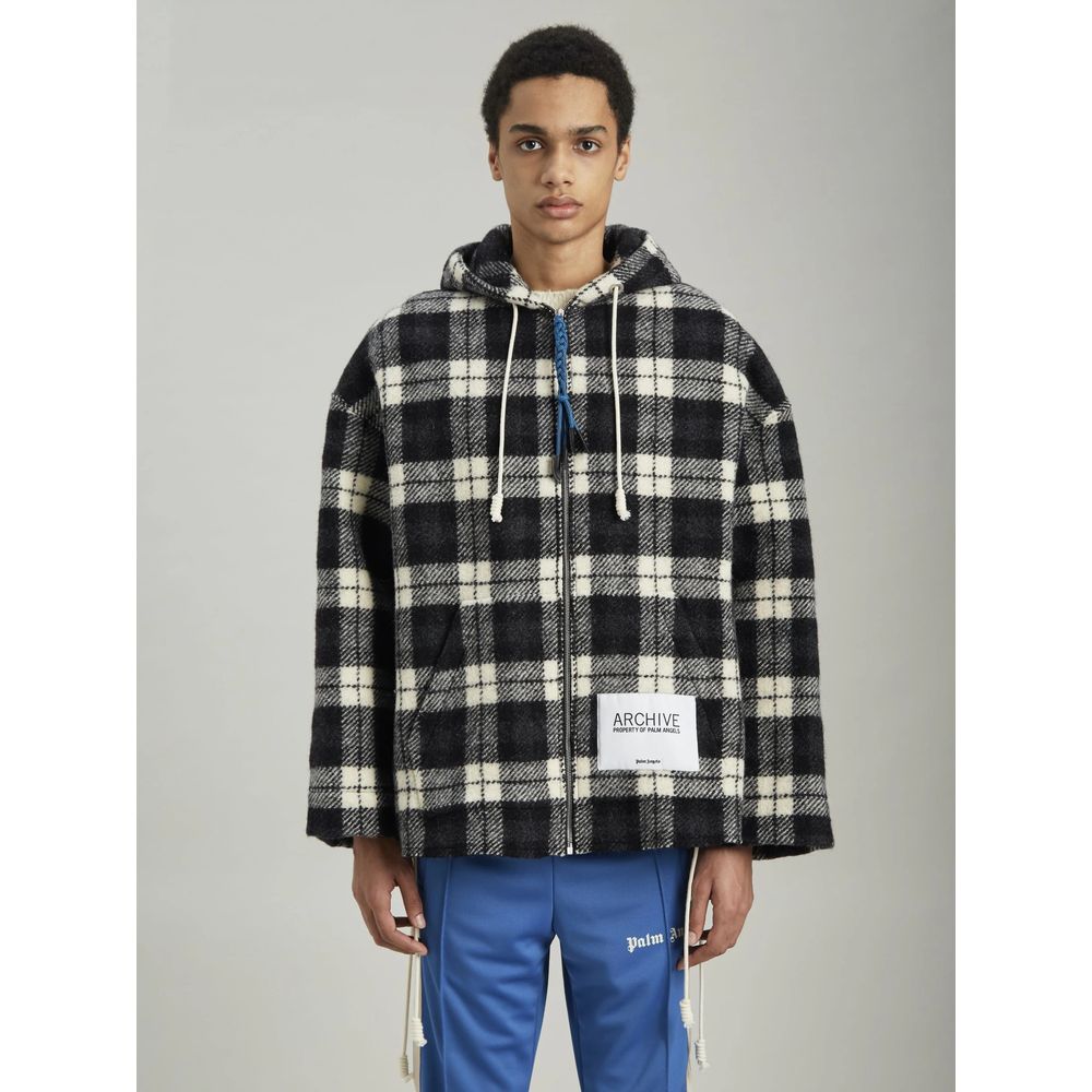 Palm Angels Archival Check Cashmere Hooded Men Jacket