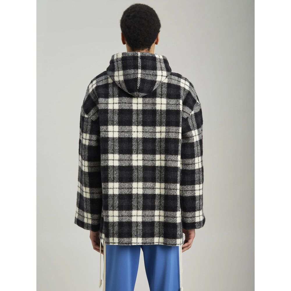 Palm Angels Archival Check Cashmere Hooded Men Jacket