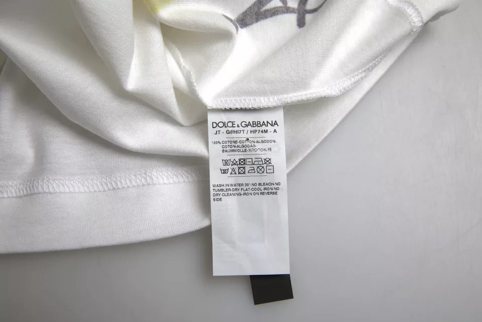 Бяла памучна тениска с къси ръкави Dolce & Gabbana