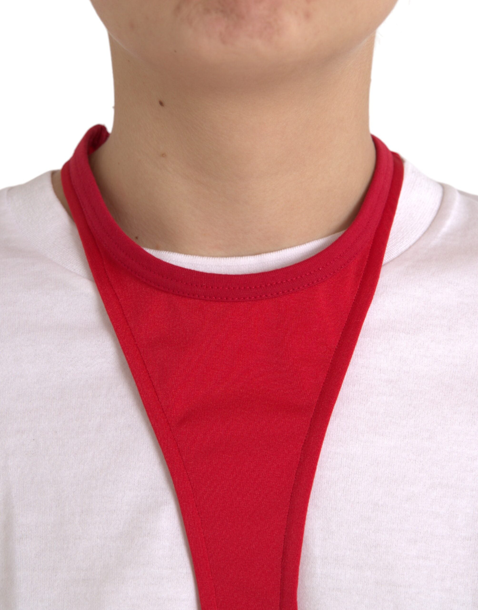 Dolce & Gabbana Червена найлонова еластична мини рокля по тялото