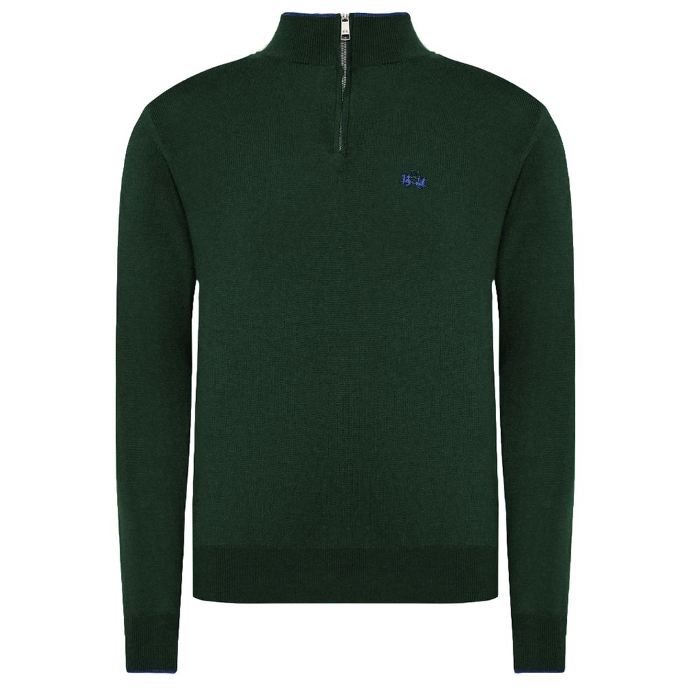 Мъжки пуловер с цип Men’s sweater La Martina Dark Green