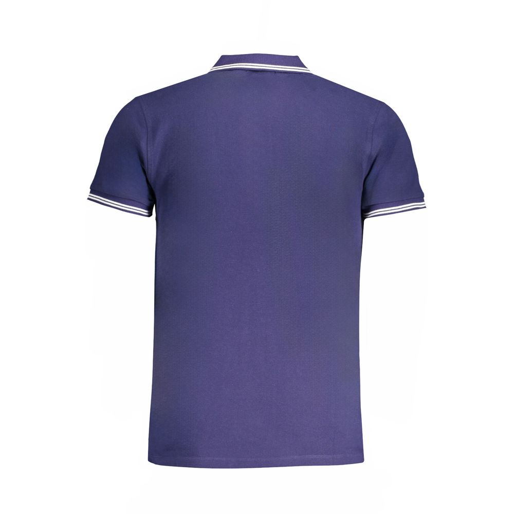 Мъжка поло тениска в тъмносиньо Men's polo Cavalli Class QXT64Y KB002 Navy Blue/White Back view