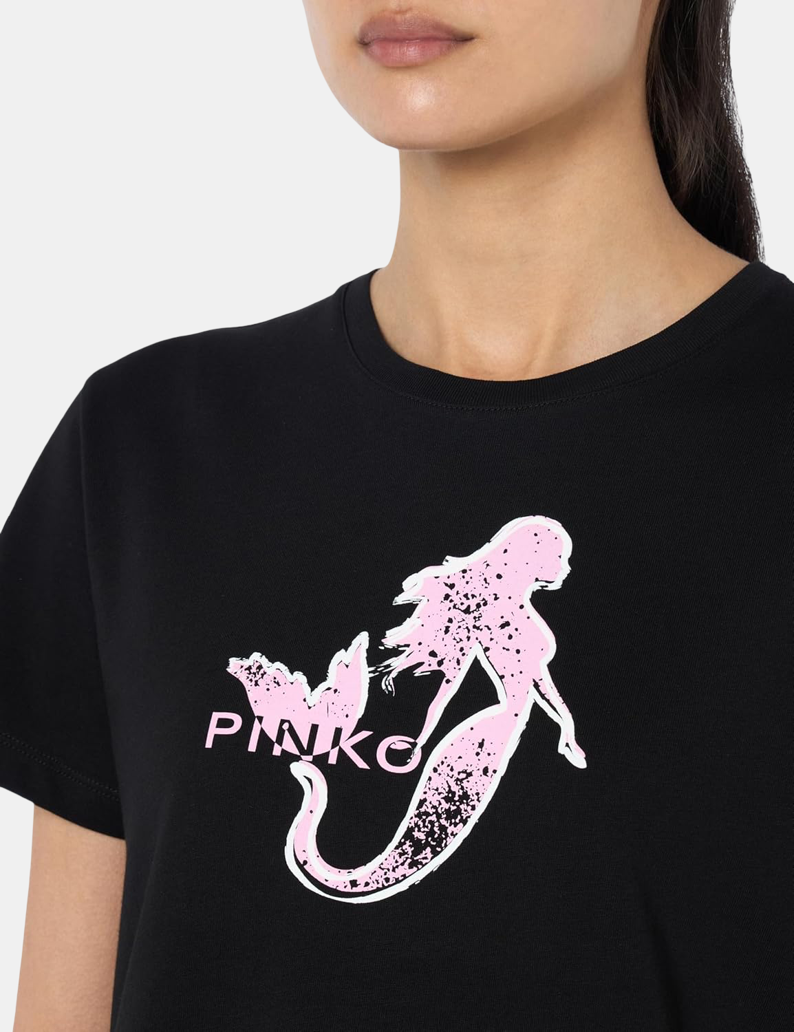 Дамска тениска в черно Women’s t-shirt Pinko Ariel 100789 A1OC Z99 Black Close-Up