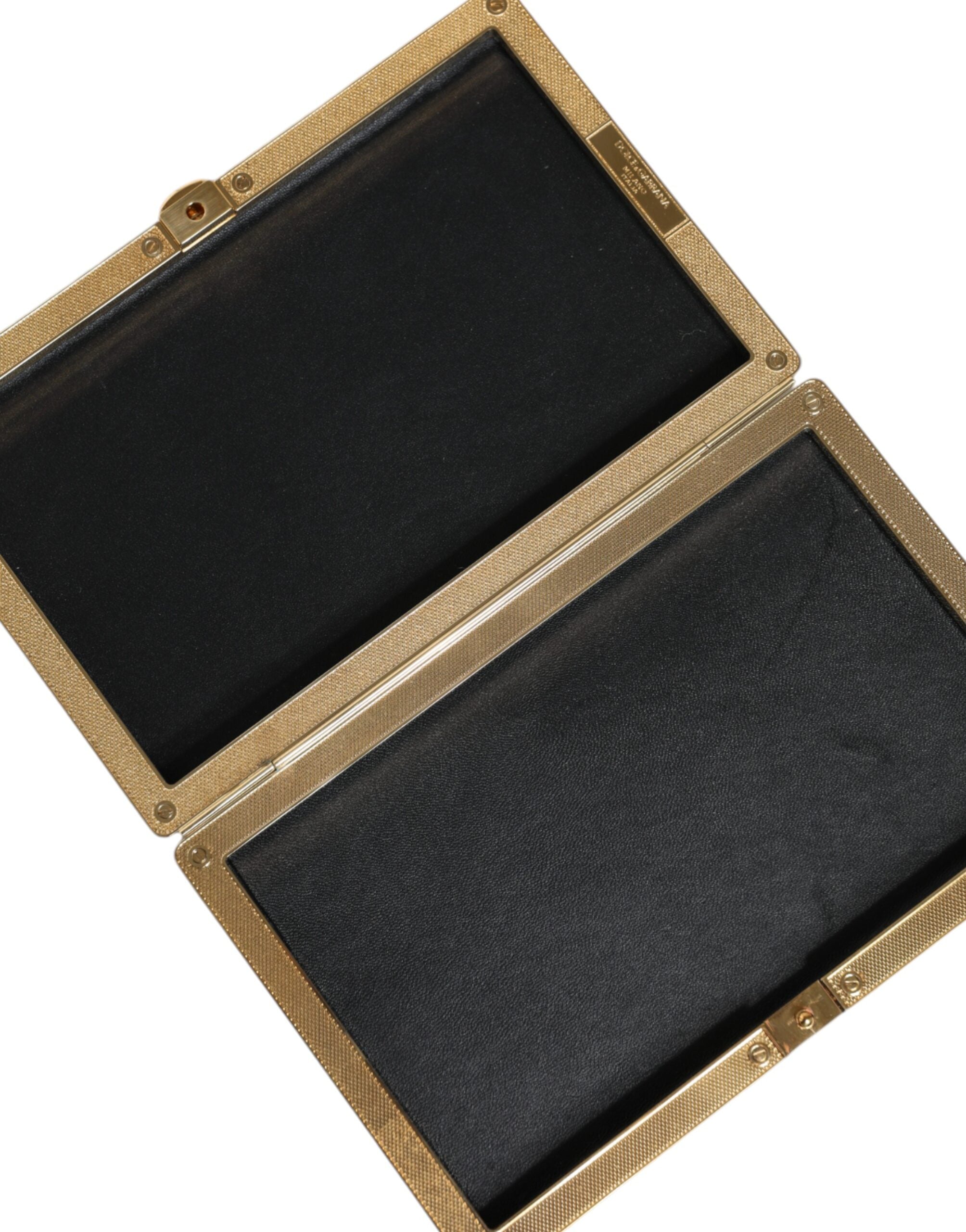 Dolce & Gabbana Gold Crystal Bifold Clutch Вечерна дамска чанта за парти