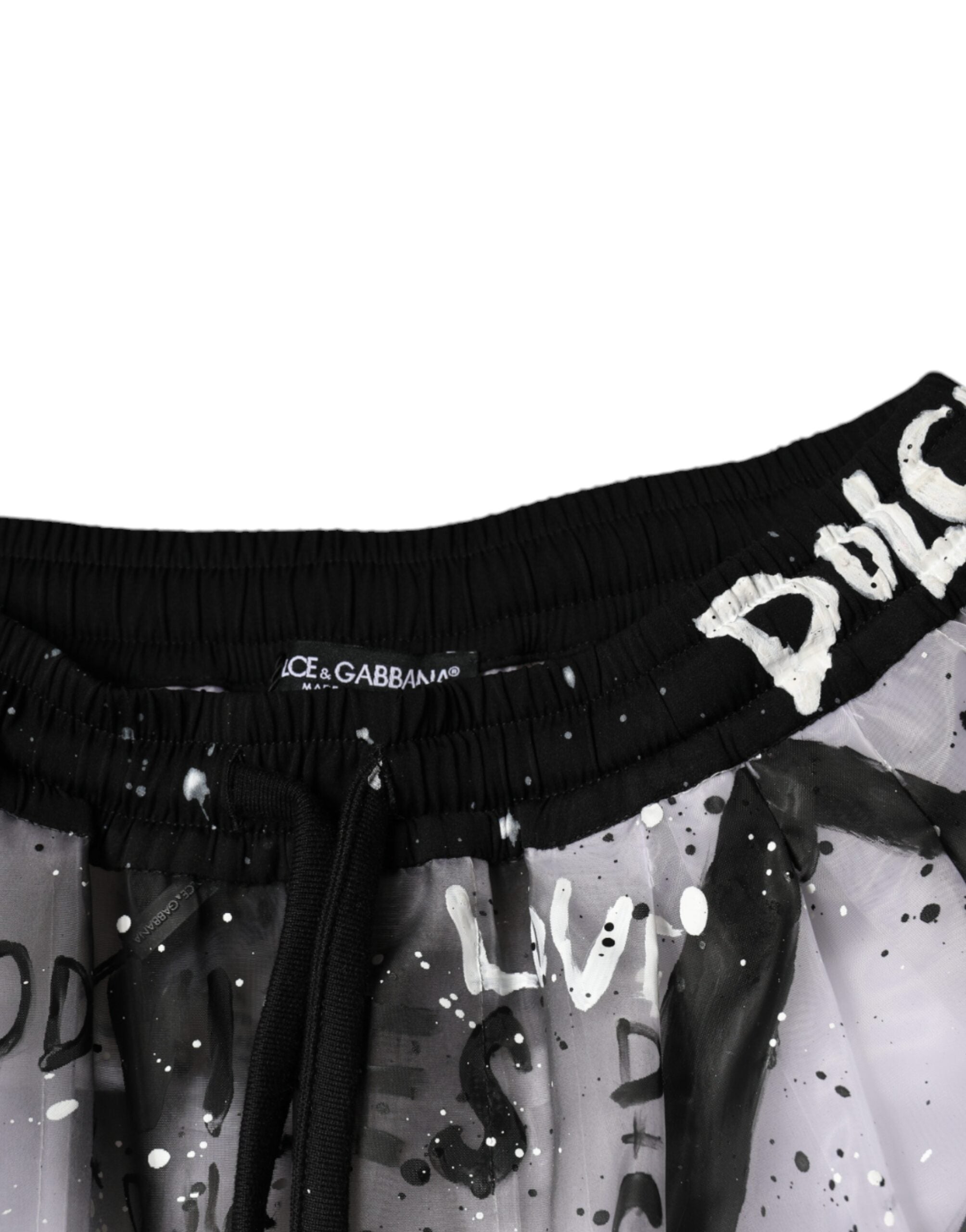 Dolce & Gabbana Бели прозрачни панталони карго с лого