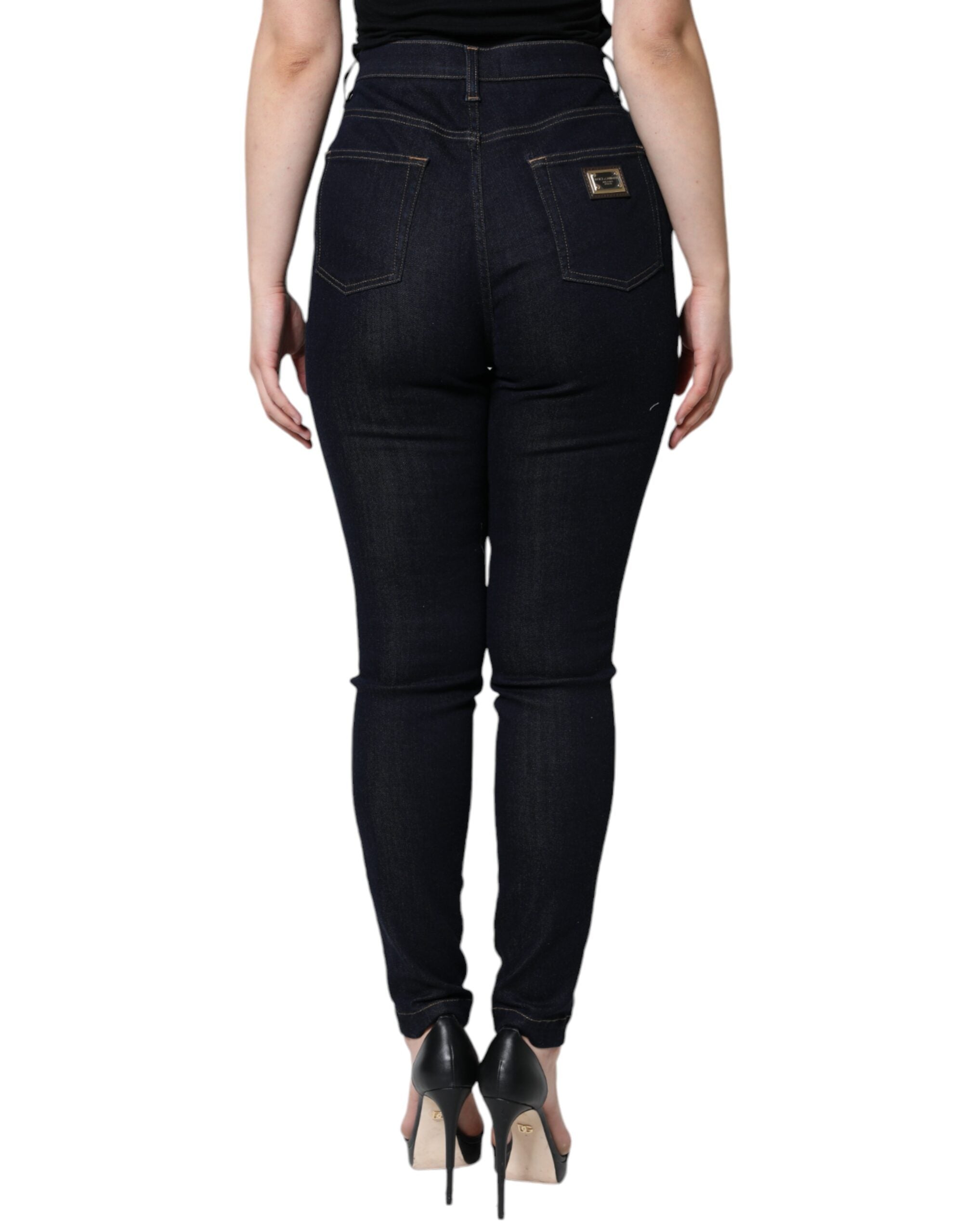 Тесни дънки Dolce & Gabbana Black GRACE с висока талия