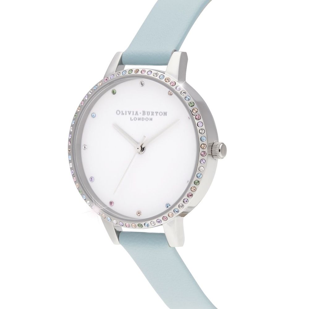 Olivia Burton син часовник от синтетична кожа
