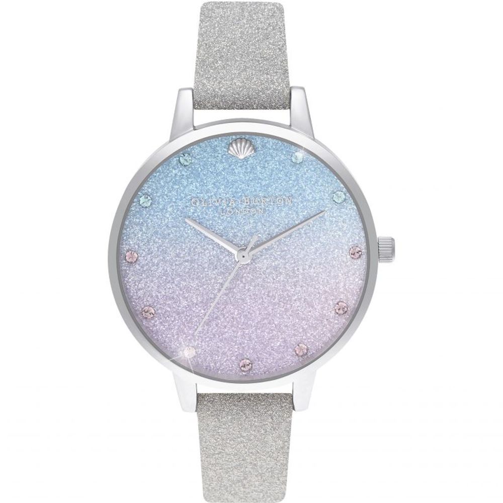 Сив часовник от синтетична кожа Olivia Burton