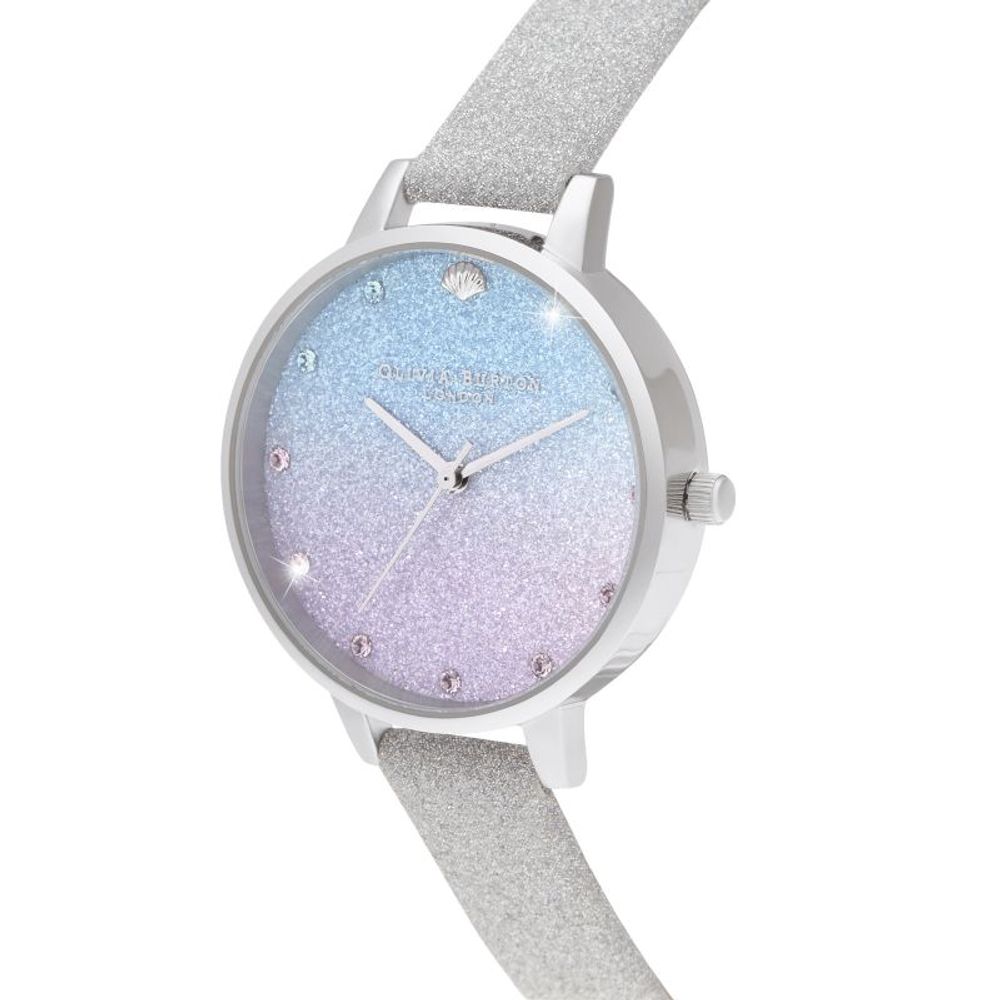 Сив часовник от синтетична кожа Olivia Burton