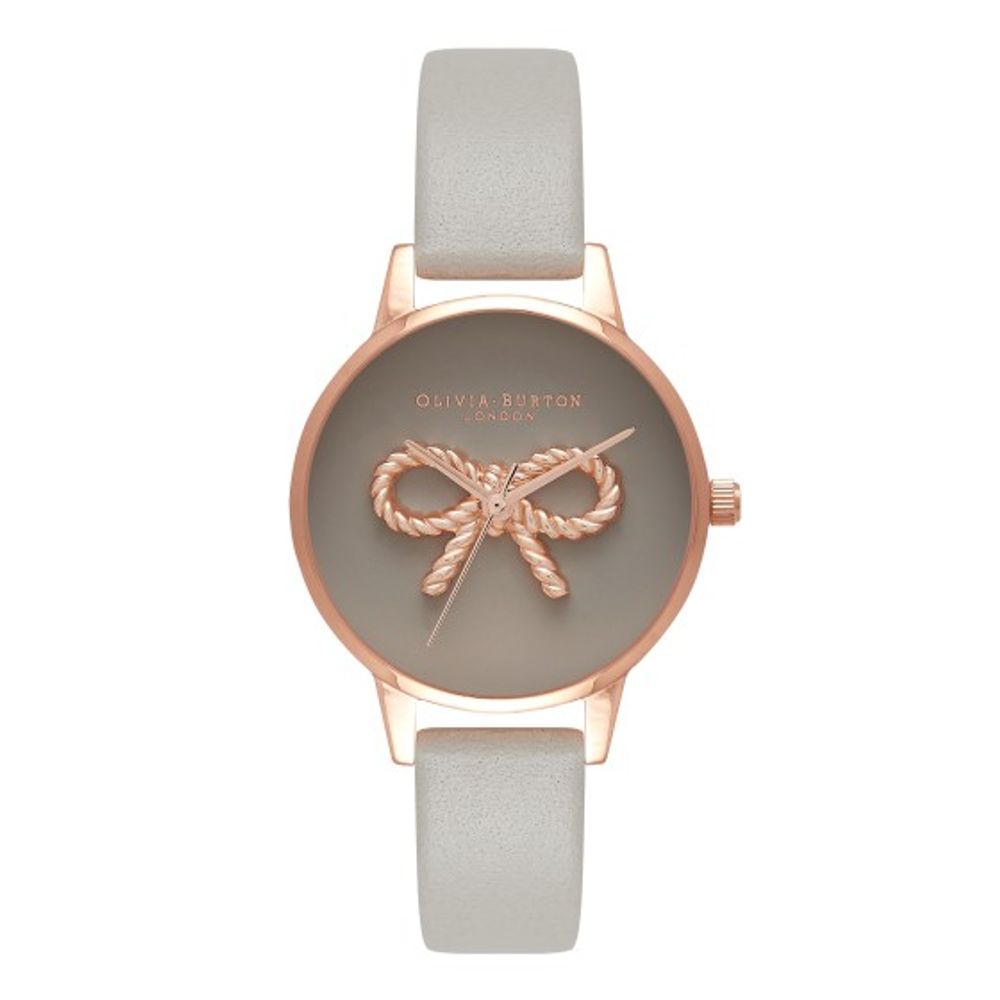 Сив часовник от синтетична кожа Olivia Burton