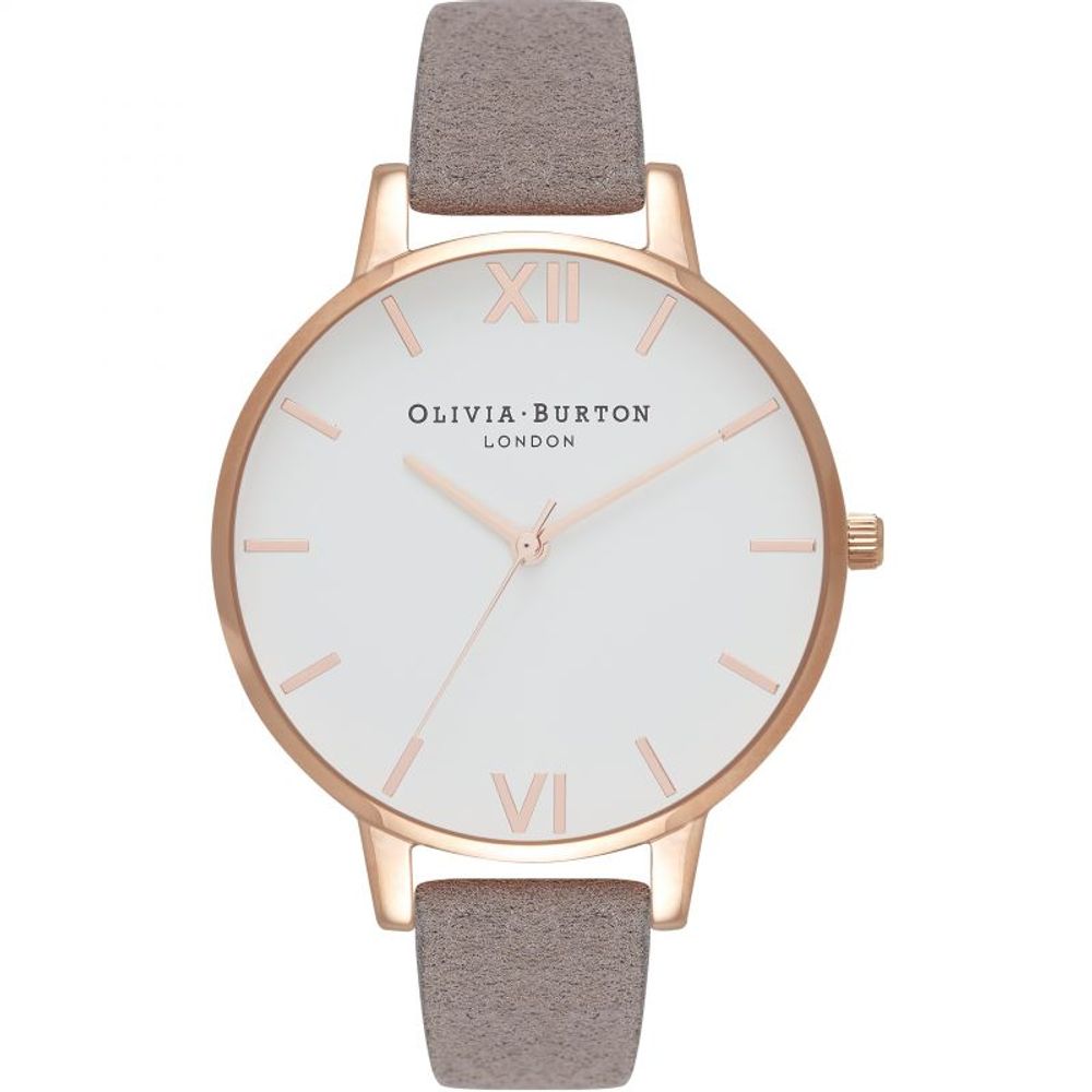 Сив часовник от синтетична кожа Olivia Burton