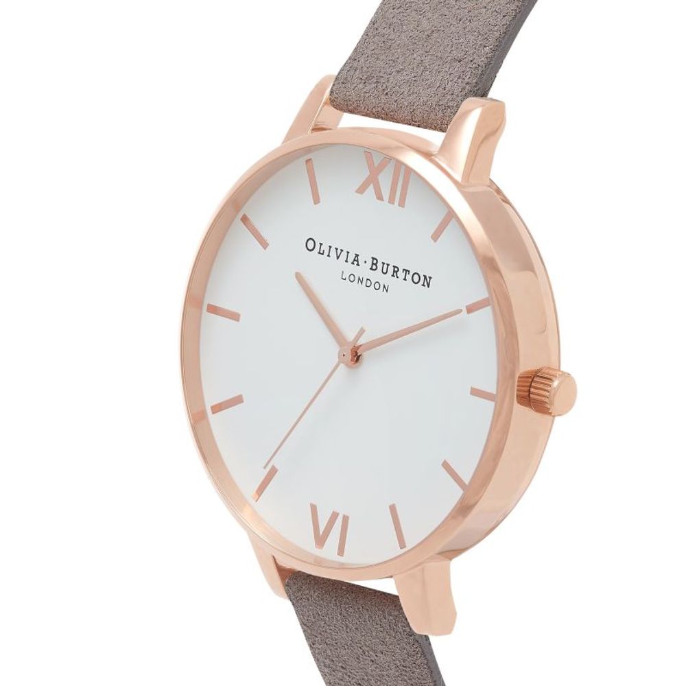 Сив часовник от синтетична кожа Olivia Burton