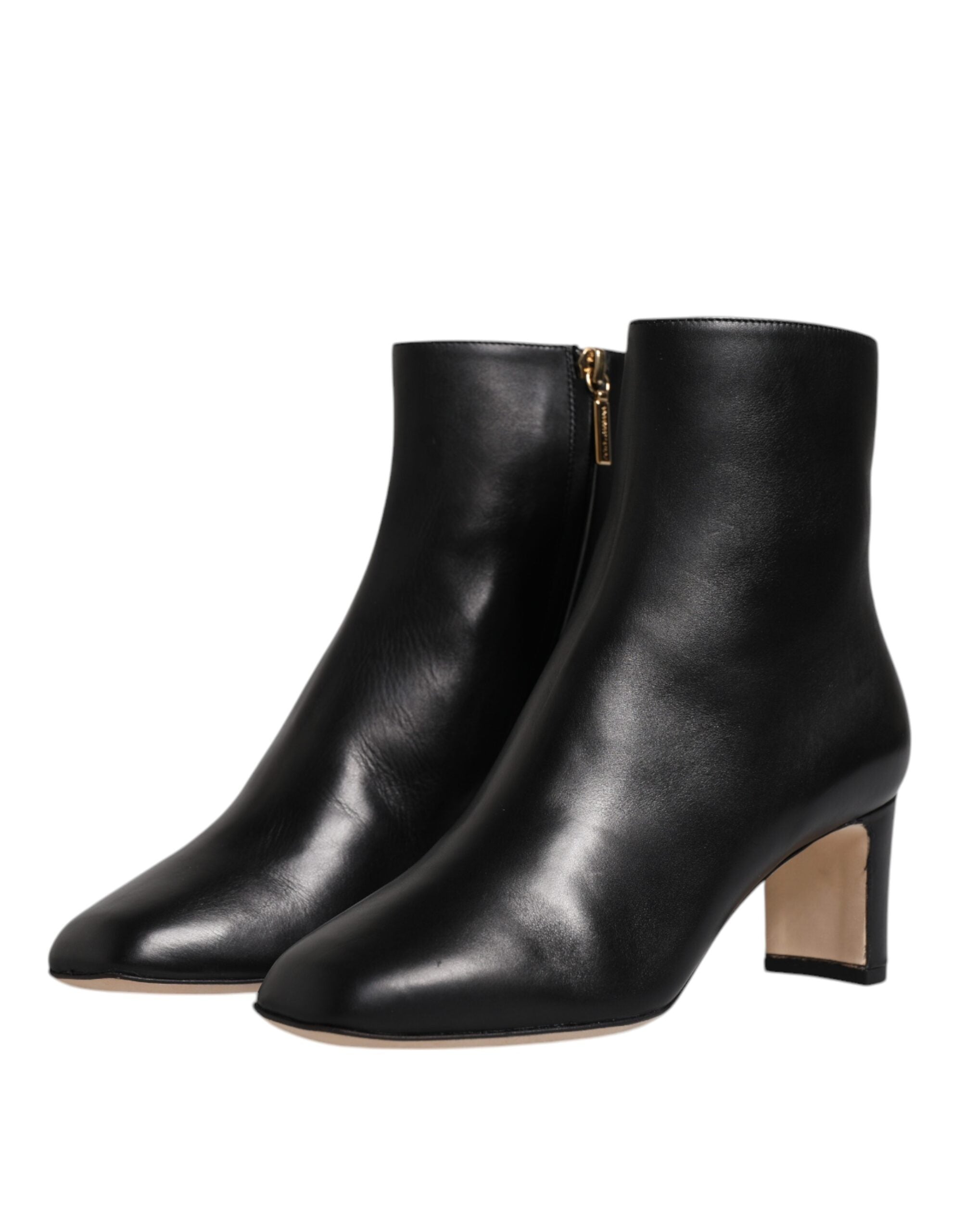 Dolce & Gabbana Black Jackie кожени ботуши до средата на прасеца Обувки