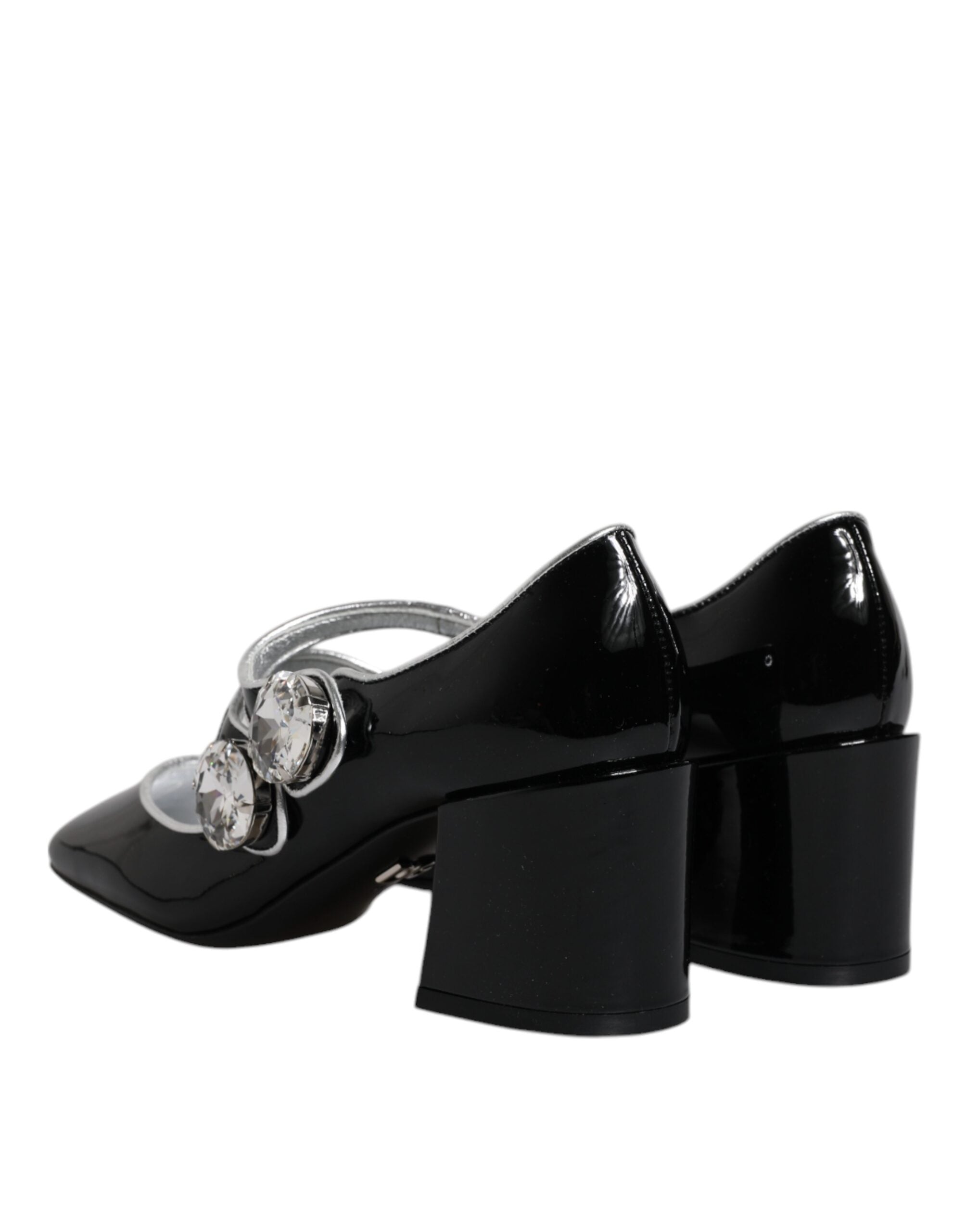 Dolce & Gabbana черни лачени обувки Crystal Mary Jane