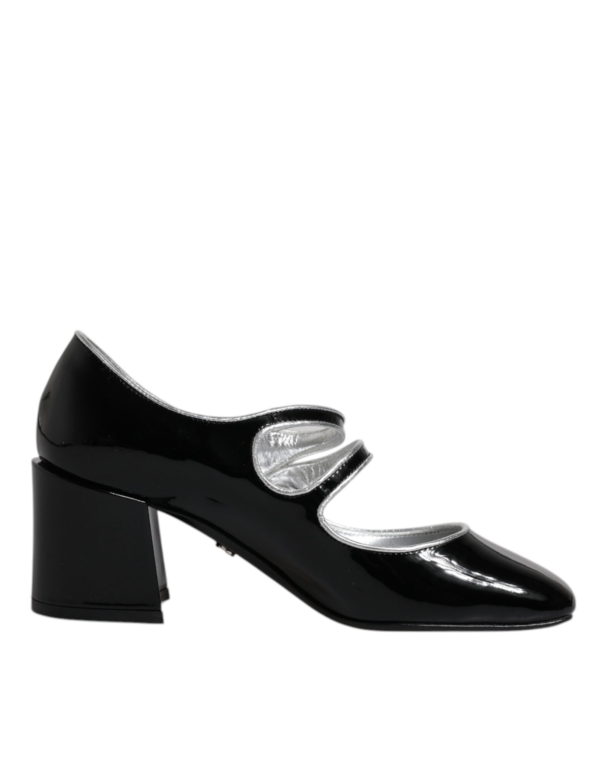 Dolce & Gabbana черни лачени обувки Crystal Mary Jane