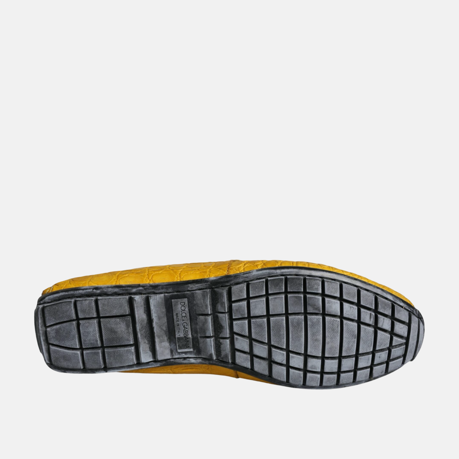 Dolce & Gabbana Yellow Caiman Leather Men Loafers
