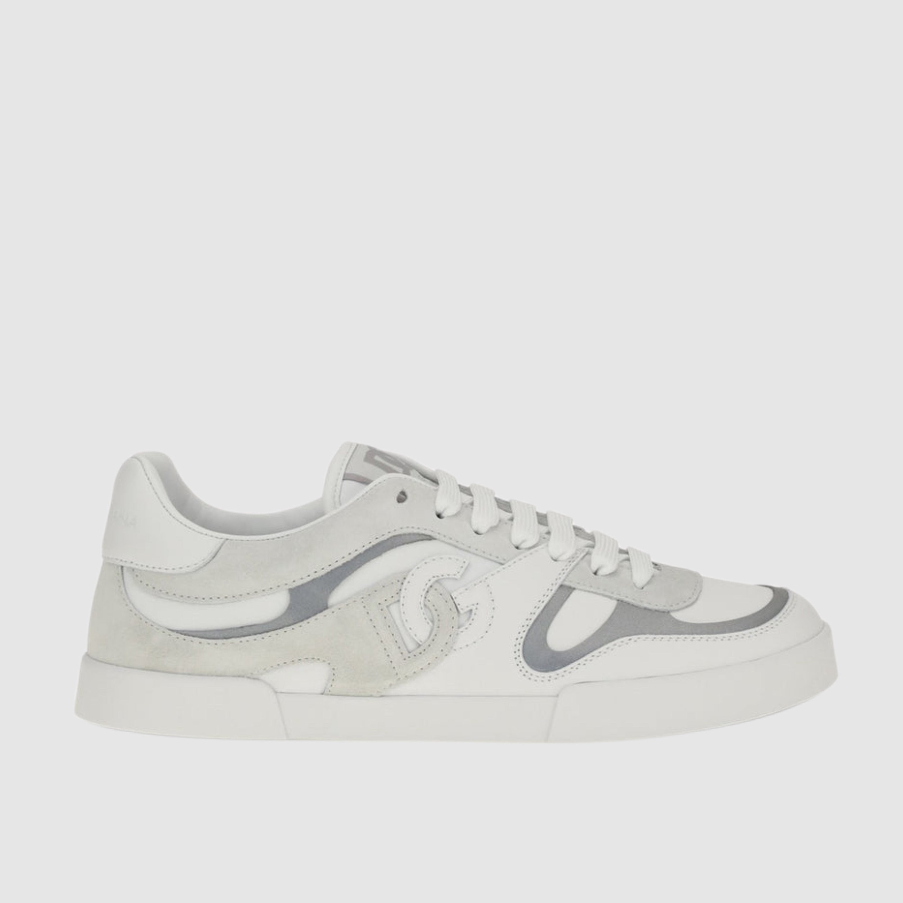 Dolce & Gabbana White Calf Leather Bos Taurus Low Top Sneakers Medial view