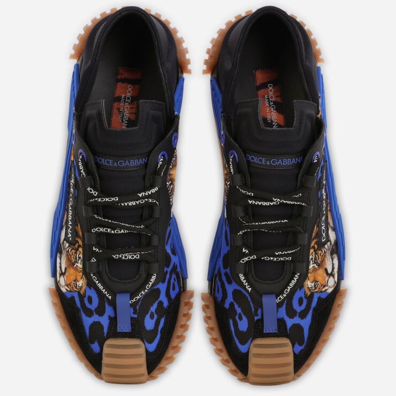Dolce & Gabbana NS1 Tiger Print Men Sneakers Top View